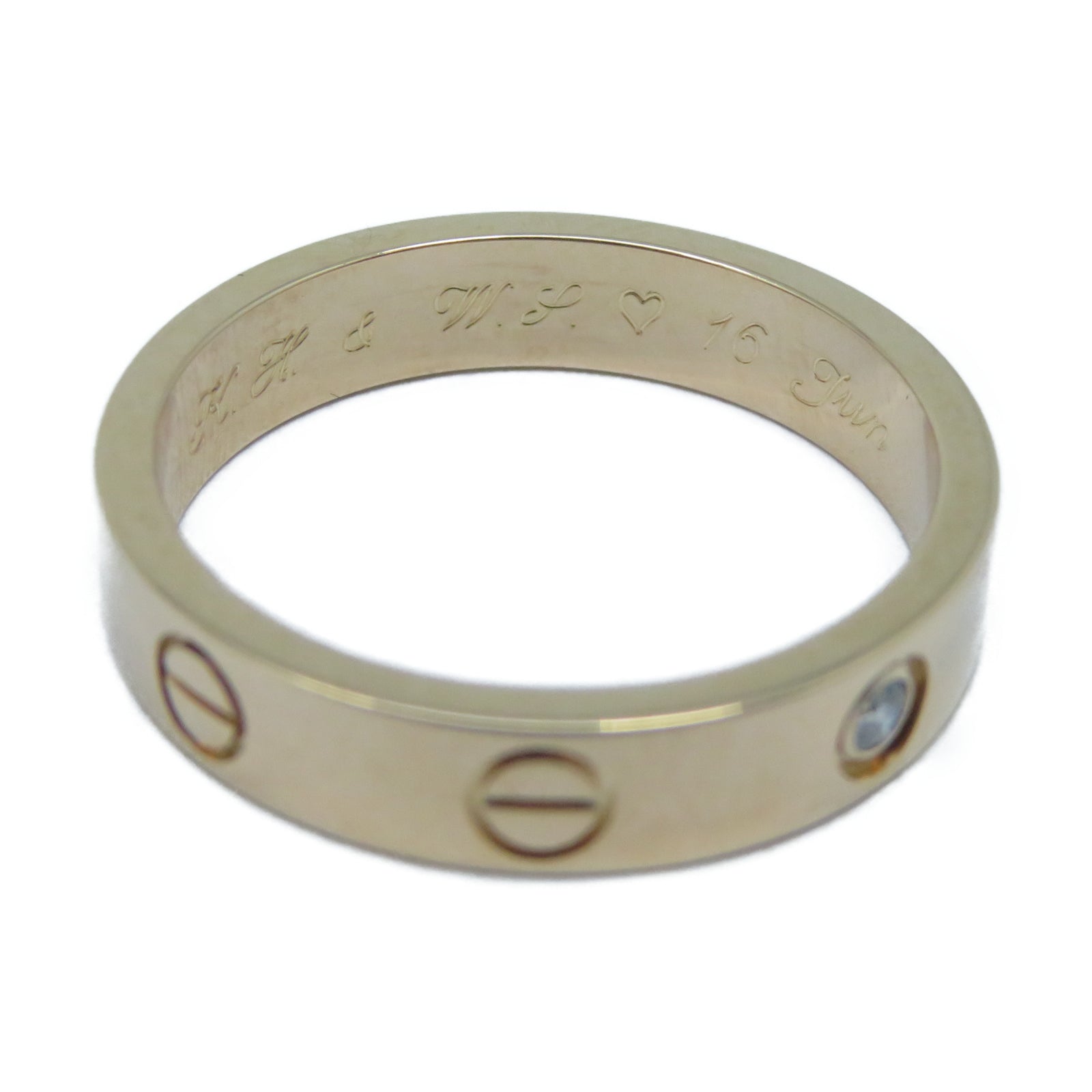 CARTIER 18K玫瑰金Love Ring 1 Dia戒指US#6.75