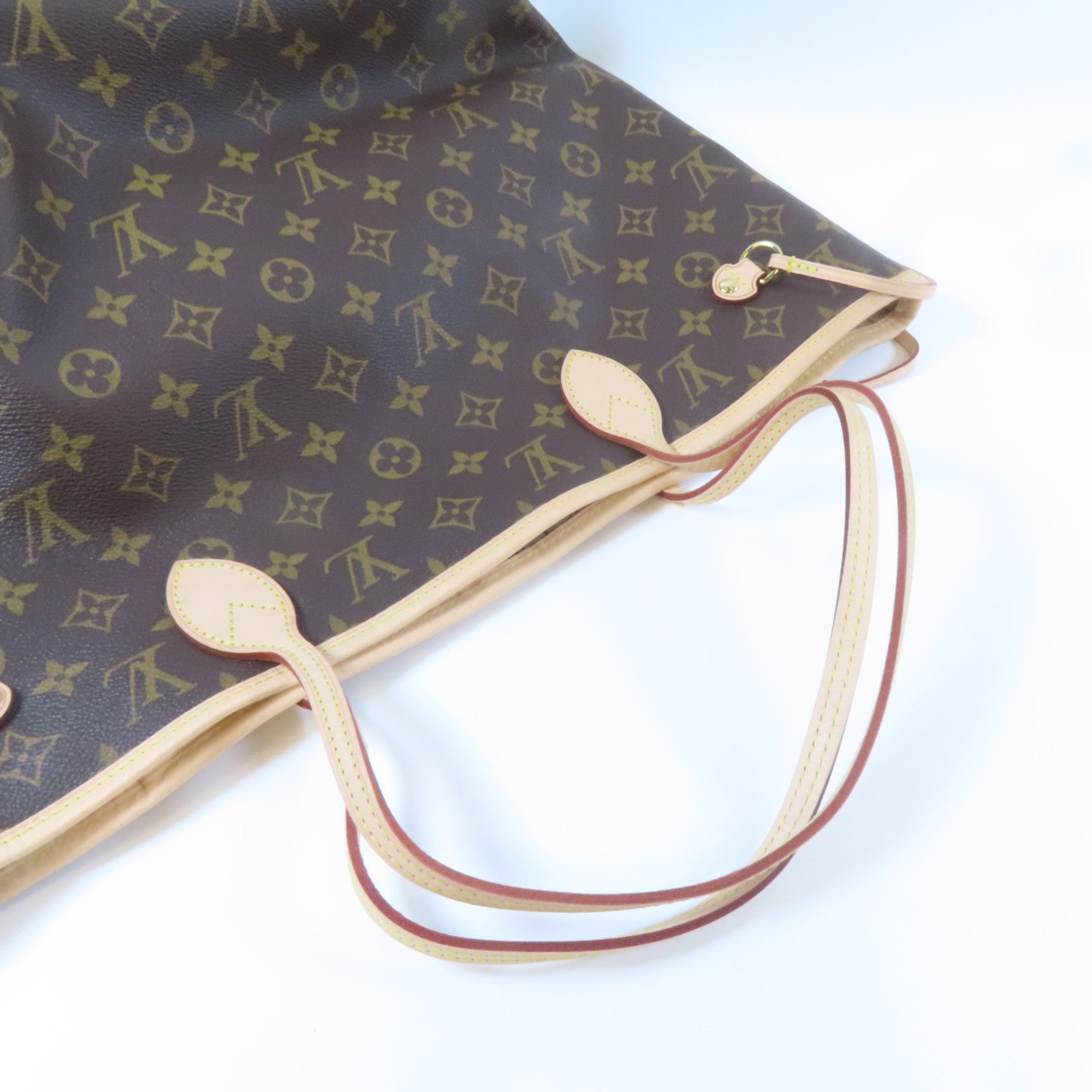 LOUIS VUITTON Monogram Neverfull MM金扣肩背袋啡色