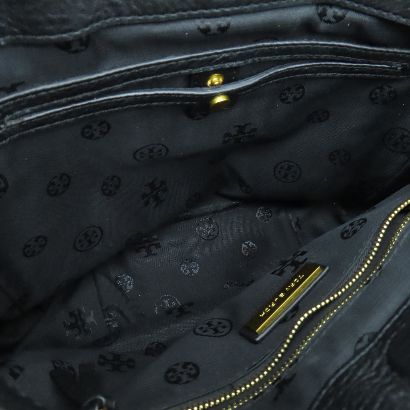 Tory Burch 牛皮皮革2 Way Shoulder Bag金扣手挽肩背兩用袋黑色