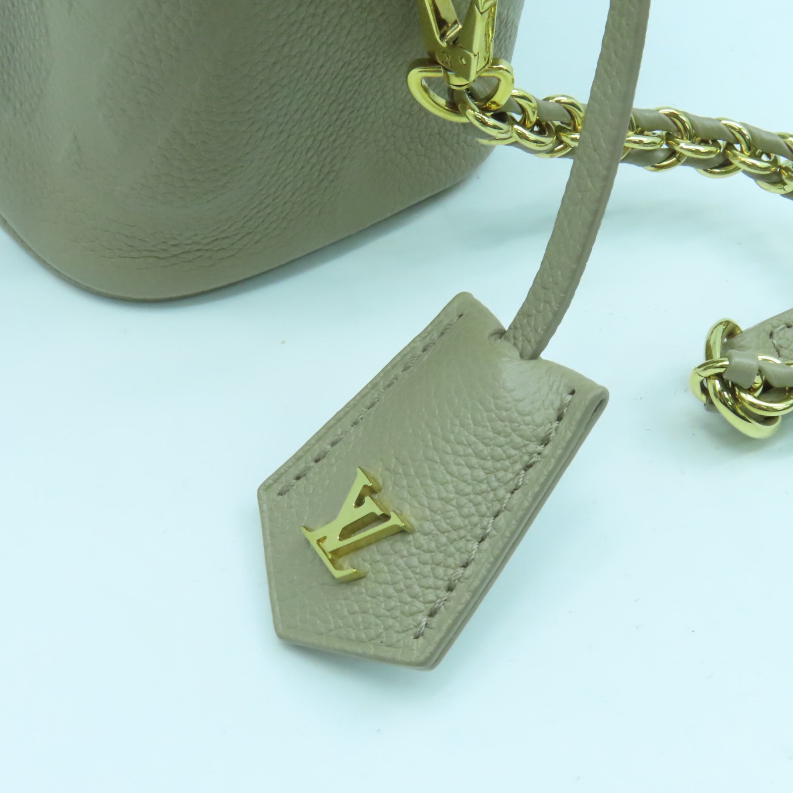 LOUIS VUITTON Monogram Empreinte Vanity PM金扣手挽肩背兩用袋啡色