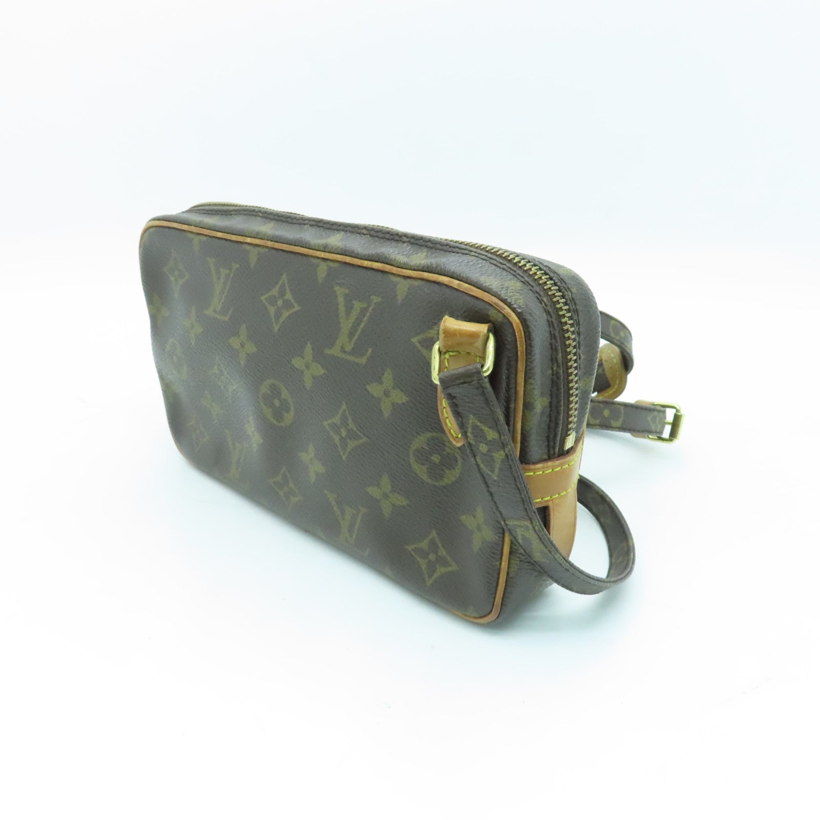 LOUIS VUITTON Monogram Pochette Marly Bandouliere金扣肩背袋啡色