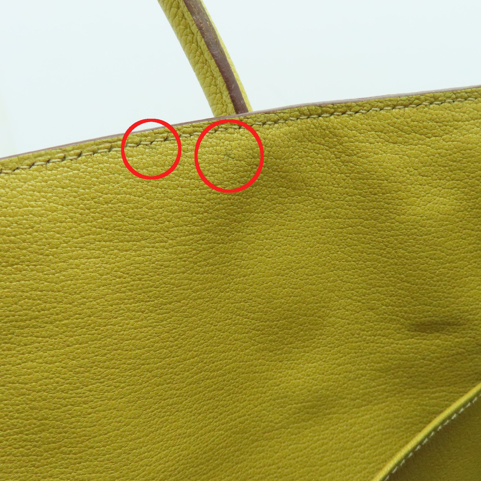 HERMES Togo Leather Birkin 30 Silver Buckle Handle Bag Yellow