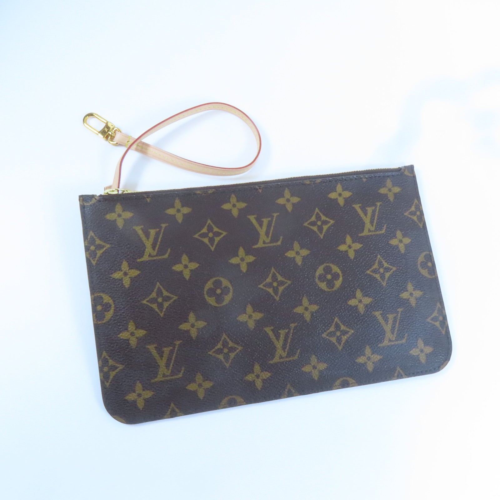 LOUIS VUITTON Monogram Neverfull MM金扣肩背袋啡色