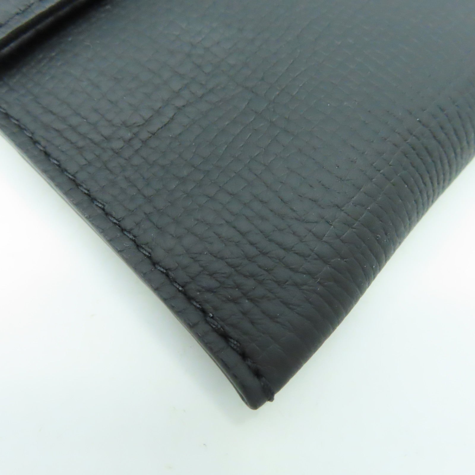 LOUIS VUITTON Monogram Denim/Taurillon皮革Trio Pouch银扣肩背袋黑色
