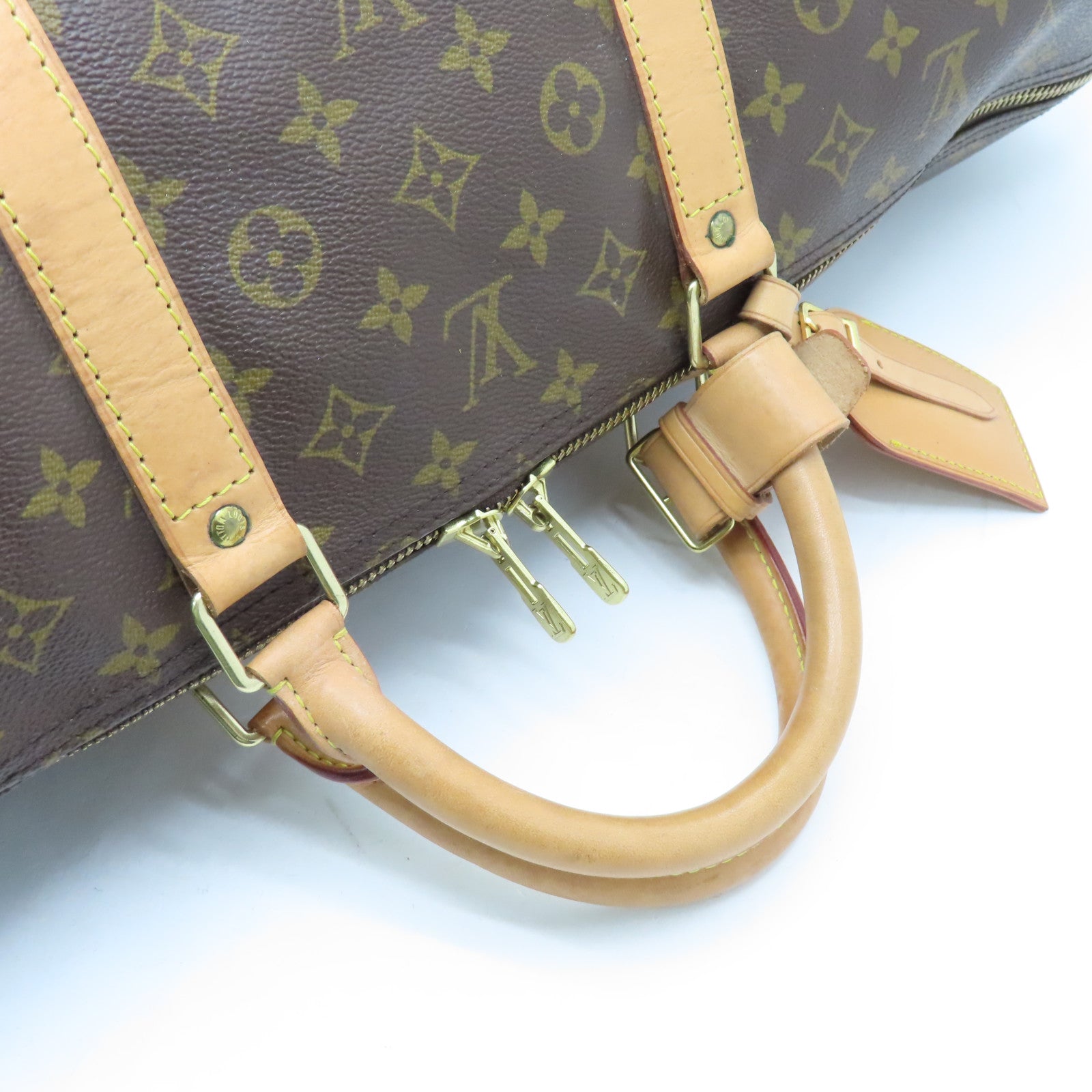 LOUIS VUITTON Monogram Keepall 60金扣波士顿包啡色