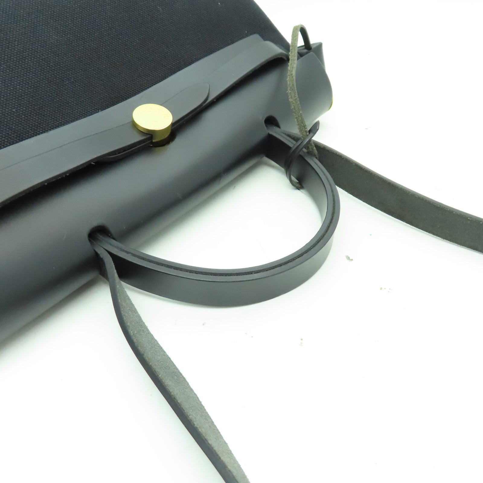 HERMES 【激減優惠】帆布Herbag PM金扣手挽肩背兩用袋黑色