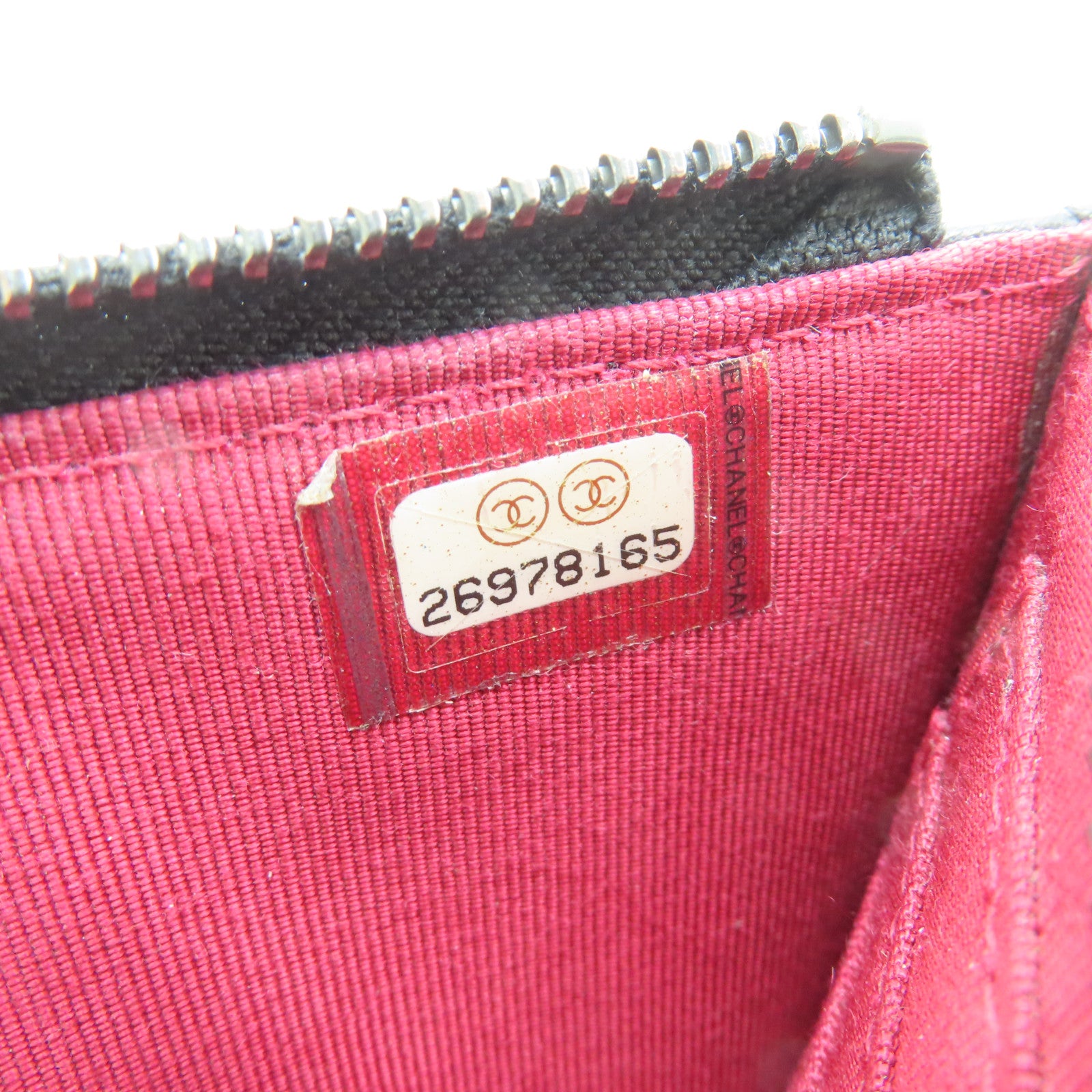 CHANEL 菱格牛皮皮革Wallet金銀扣錢包黑色