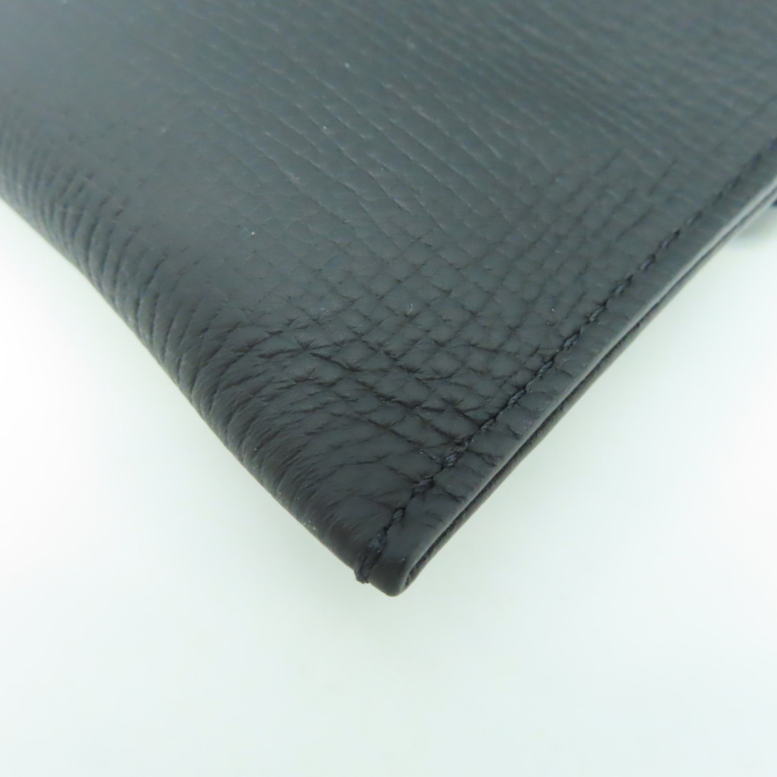 LOUIS VUITTON Monogram Denim/Taurillon皮革Trio Pouch银扣肩背袋黑色