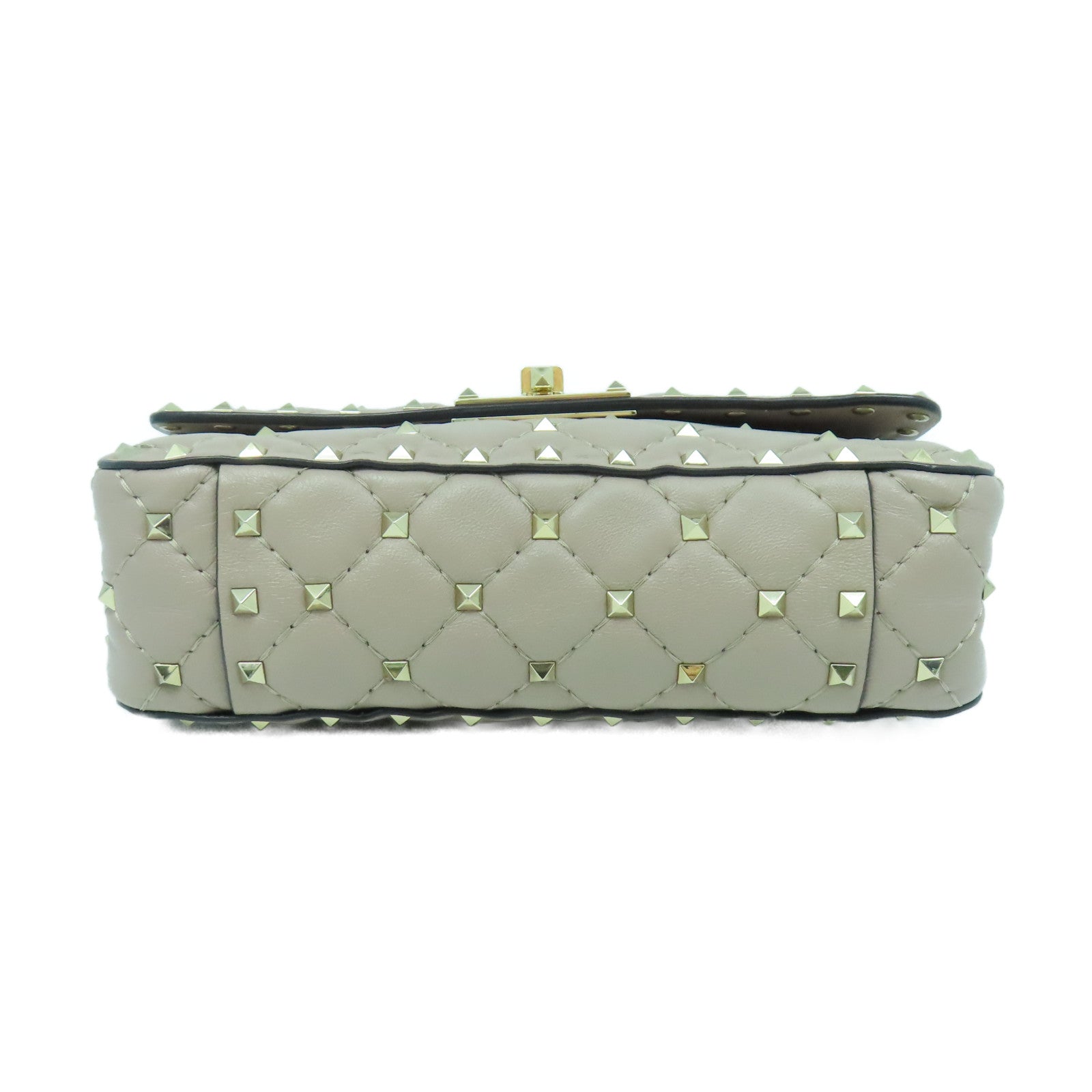 Valentino 羊皮皮革Rockstud Bag金扣手挽肩背兩用袋米色