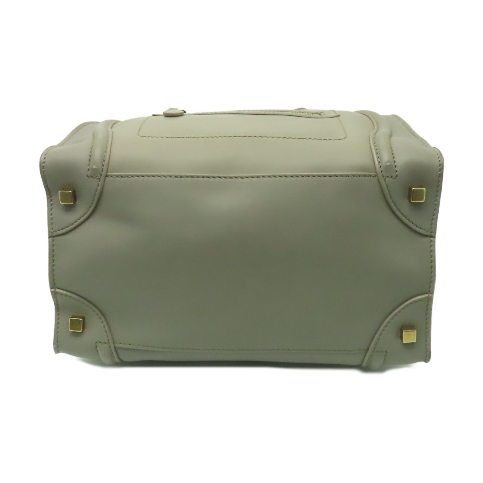 CELINE 牛皮皮革Mini Luggage金扣手挽袋灰色