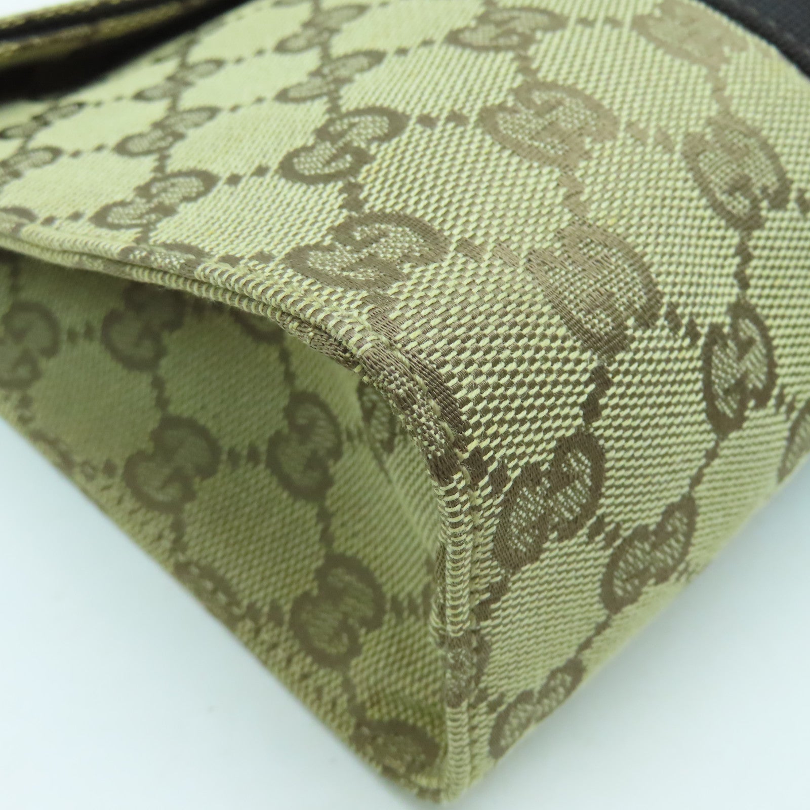 GUCCI Canvas Pouch Clutch Brown