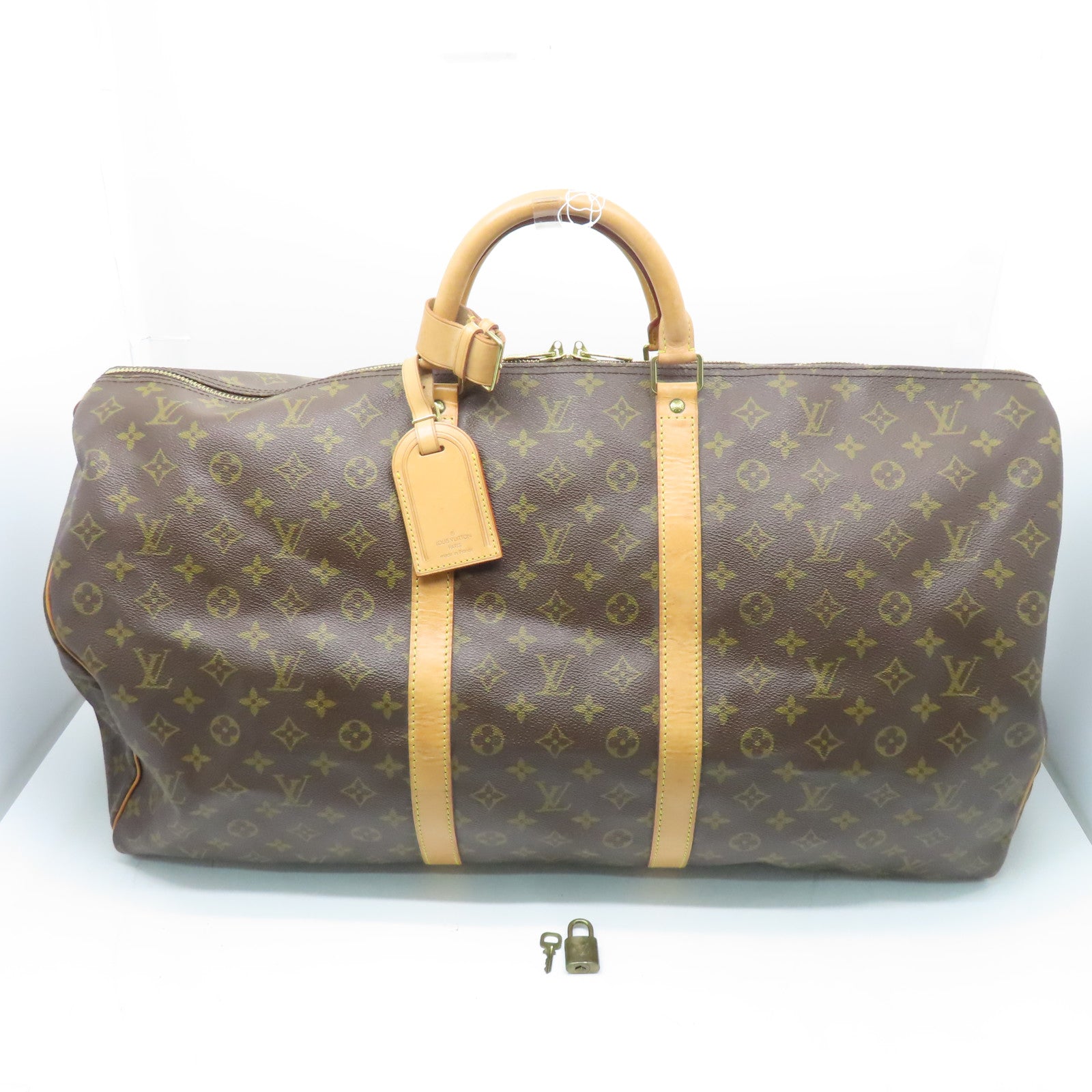 LOUIS VUITTON Monogram Keepall 60金扣波士顿包啡色