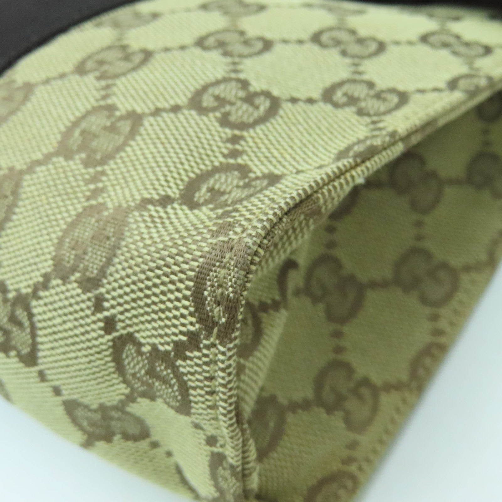 GUCCI Canvas Pouch Clutch Brown