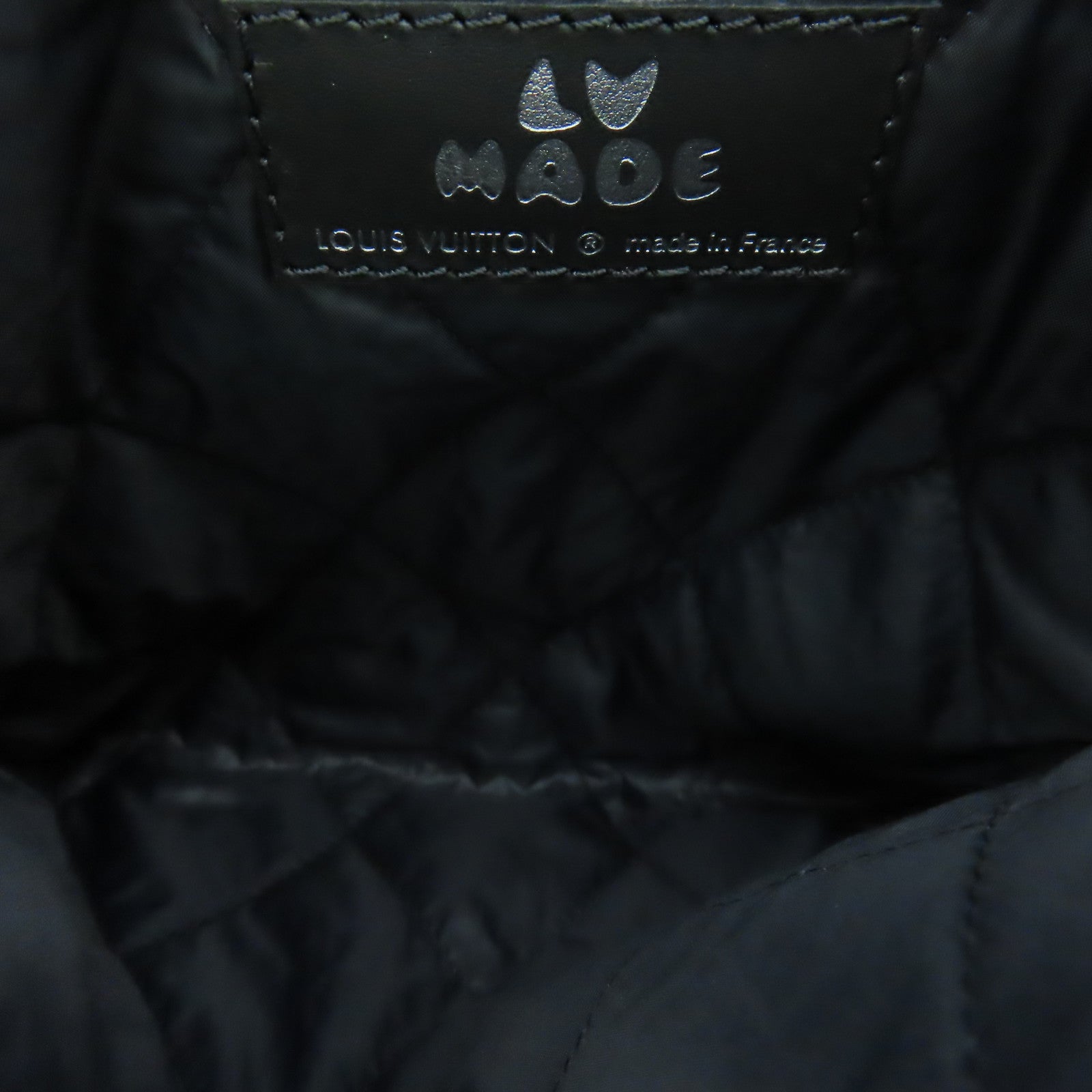 LOUIS VUITTON Monogram Denim/Taurillon皮革Trio Pouch银扣肩背袋黑色