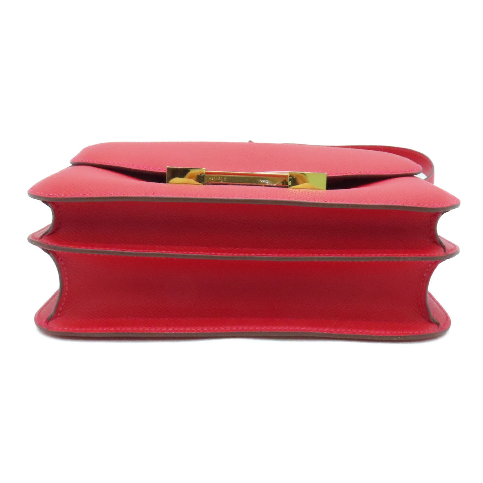 HERMES Veau Epsom皮革Constance 24金扣肩背袋Rouge Tomate红色