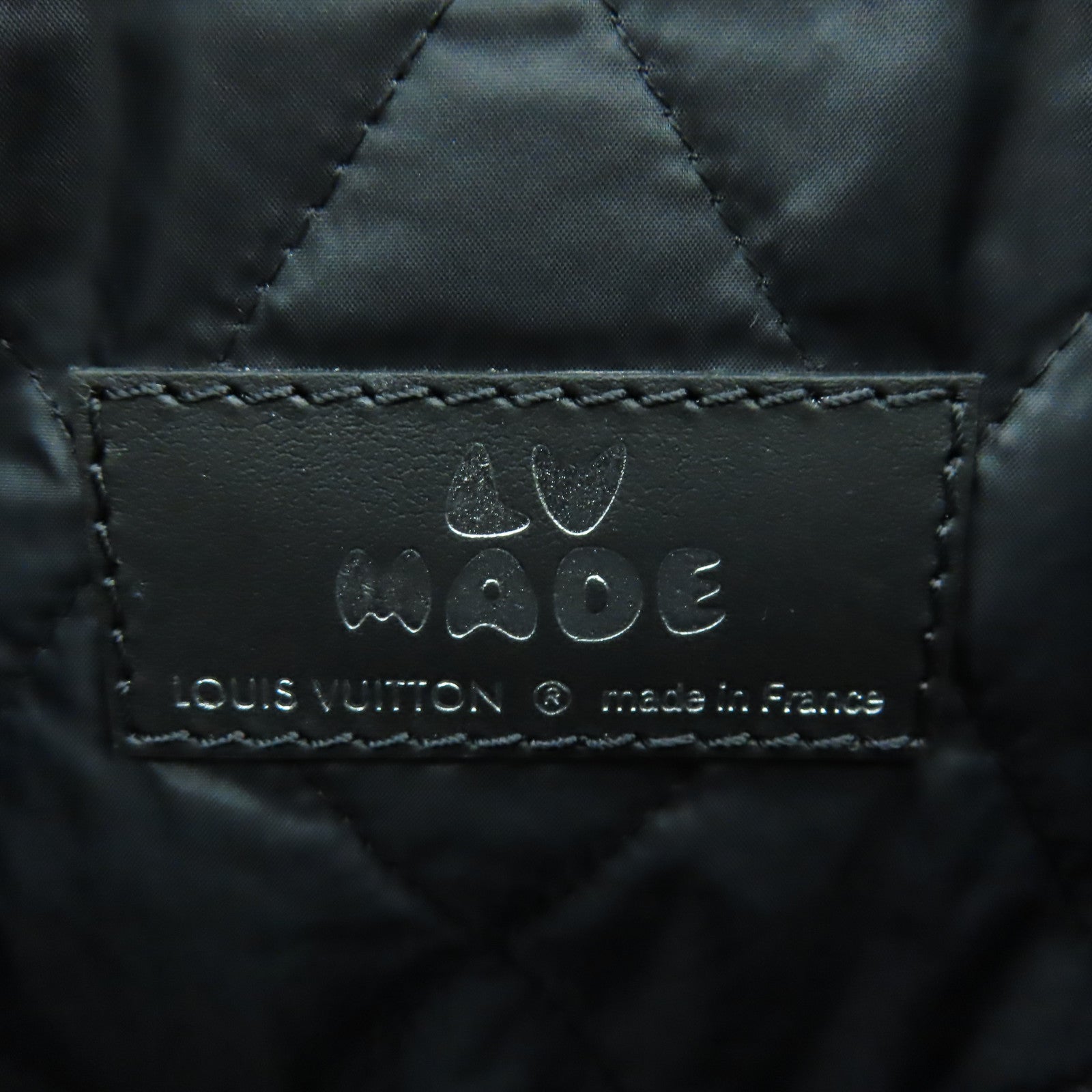 LOUIS VUITTON Monogram Denim/Taurillon皮革Trio Pouch银扣肩背袋黑色