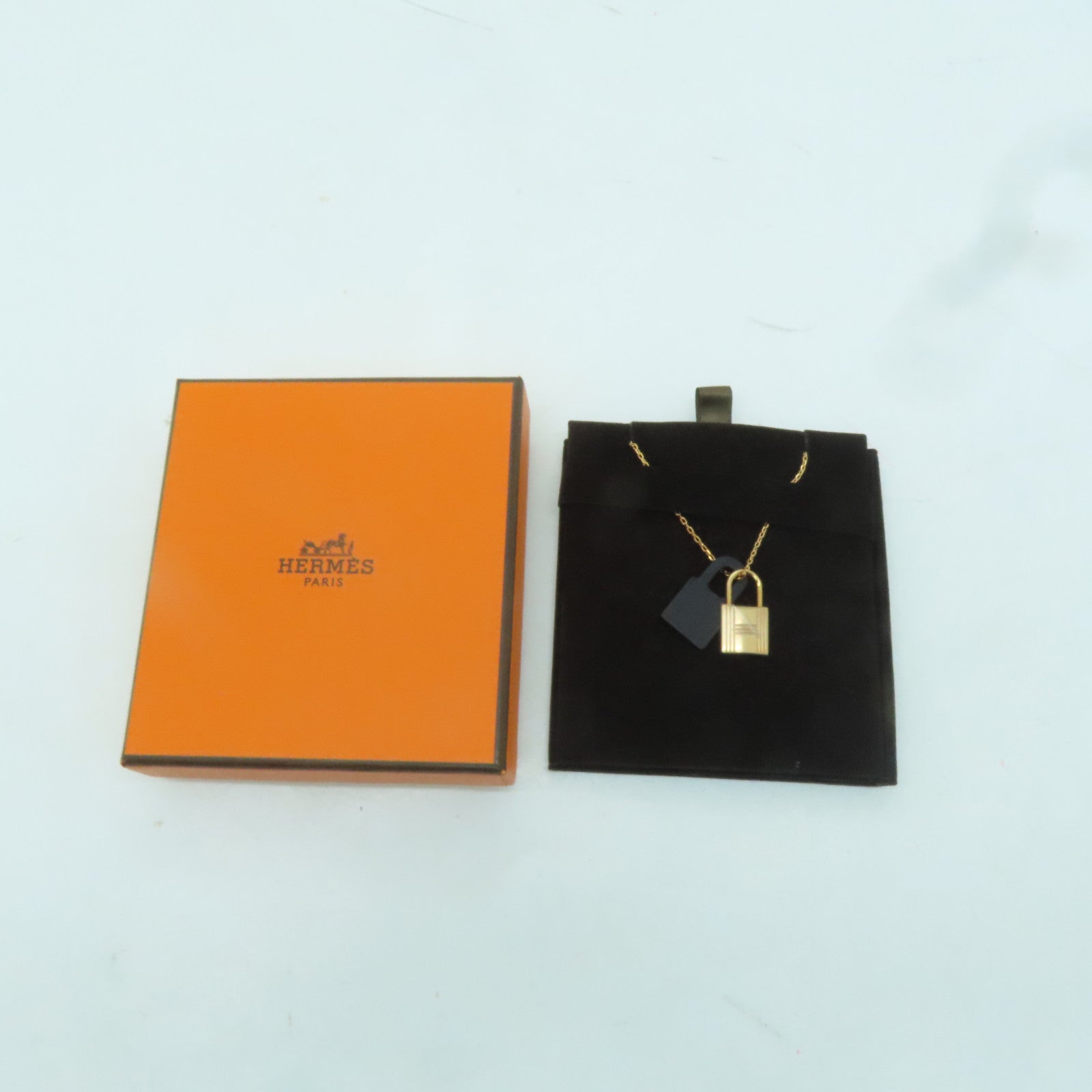 HERMES Swift皮革O Kelly Necklace項鍊玫瑰金/黑色