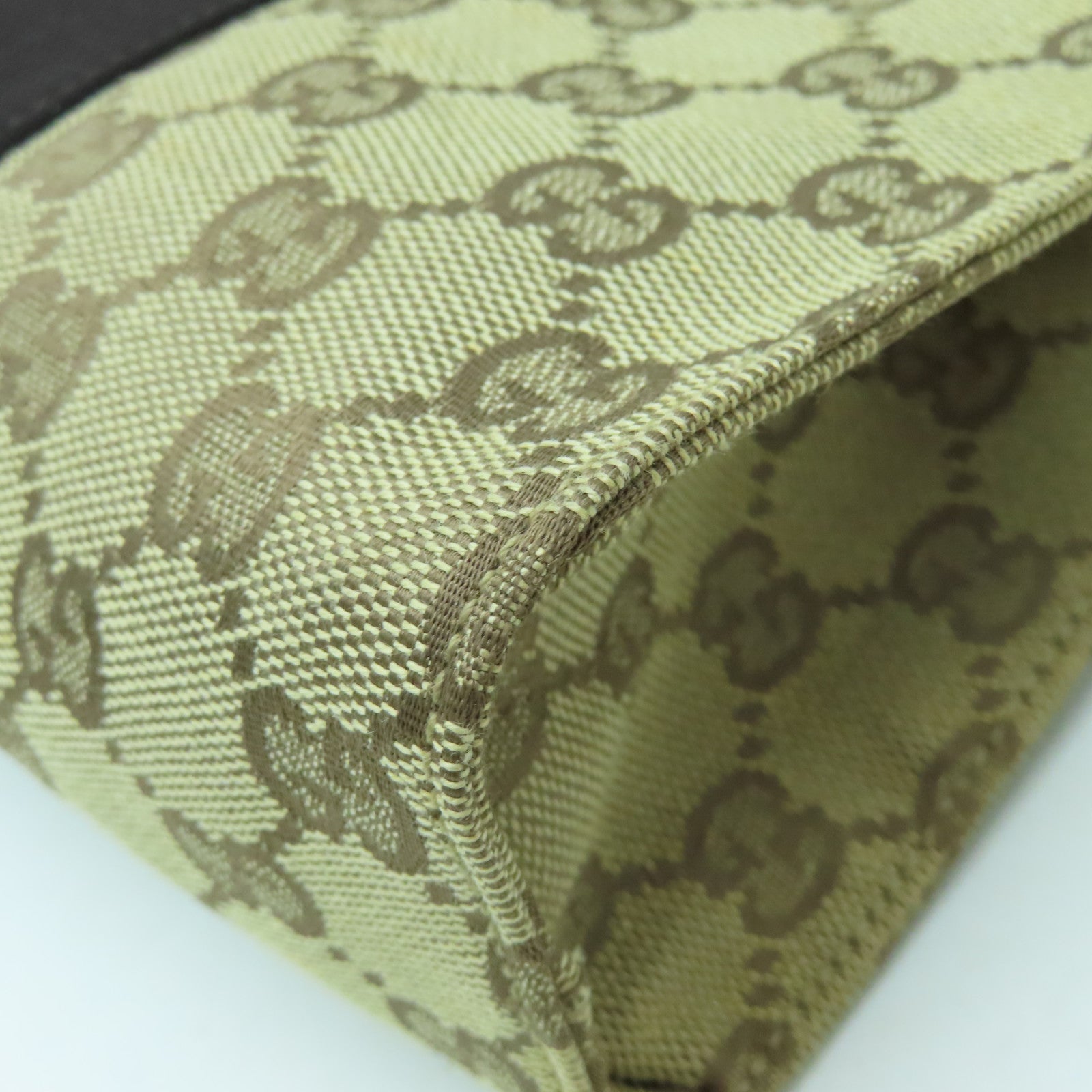 GUCCI Canvas Pouch Clutch Brown