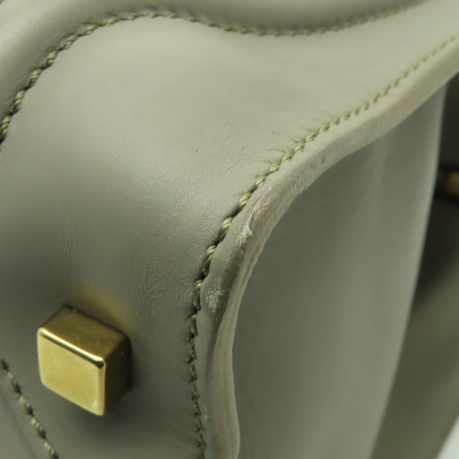 CELINE 牛皮皮革Mini Luggage金扣手挽袋灰色
