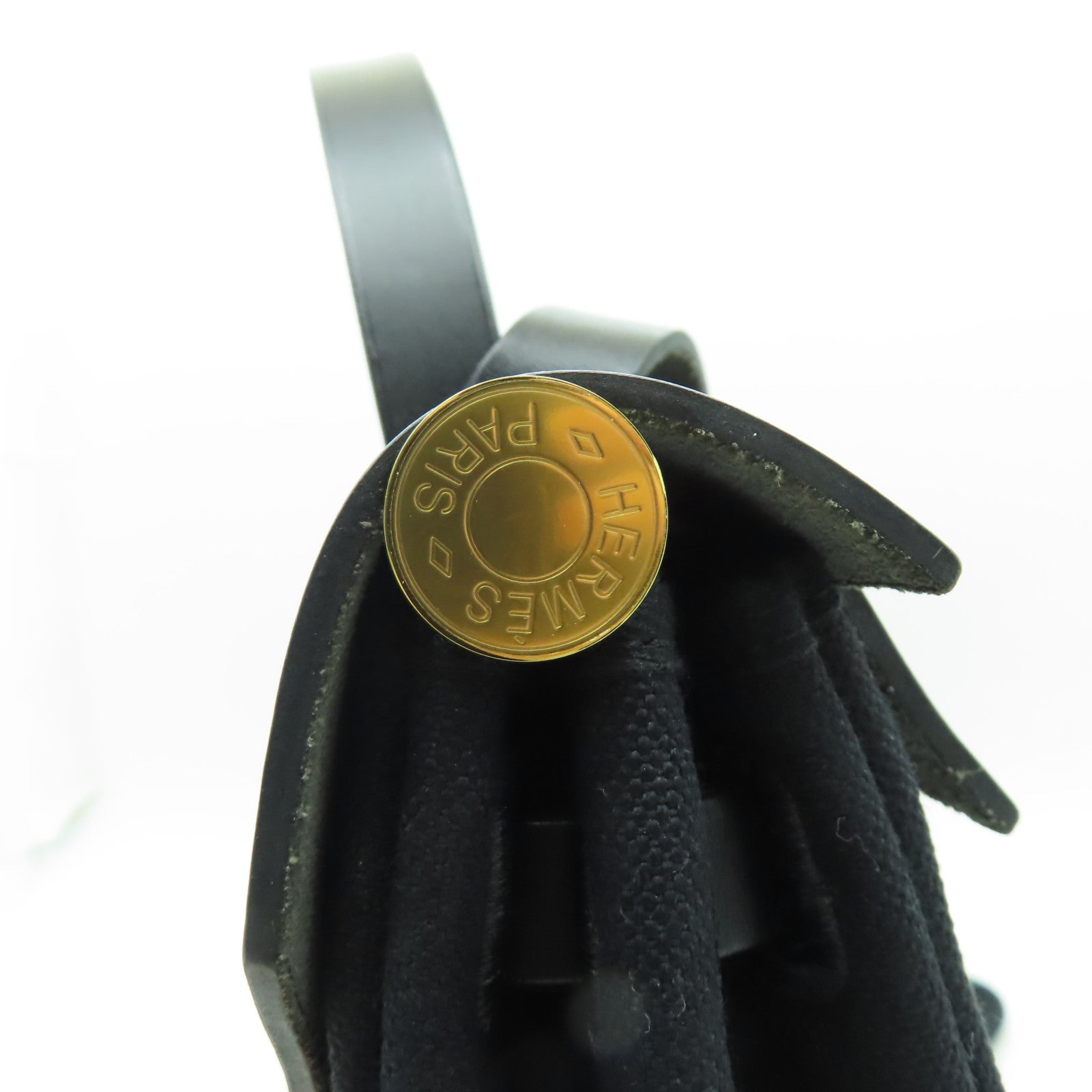 HERMES 【激減優惠】帆布Herbag PM金扣手挽肩背兩用袋黑色