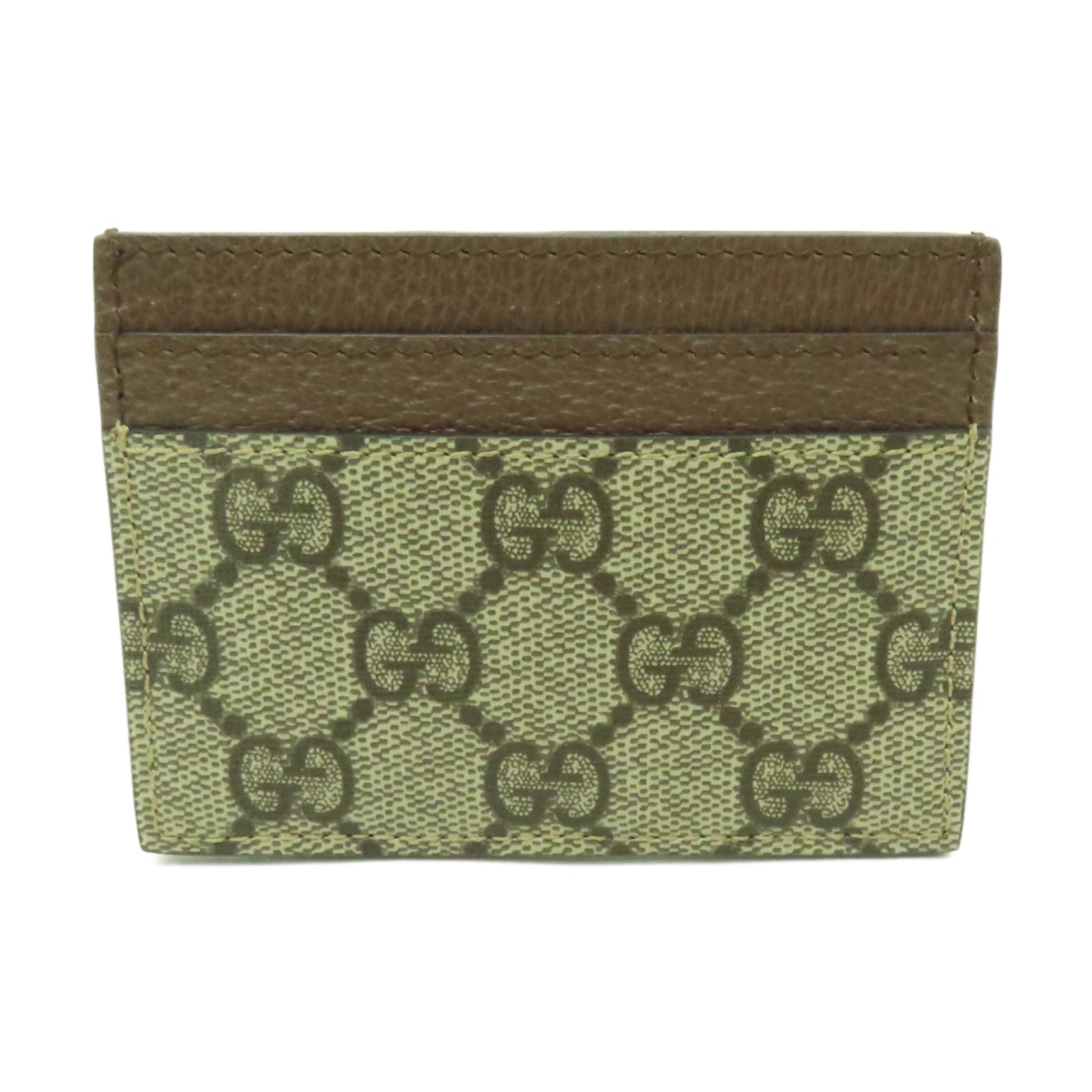 GUCCI 塗層帆布Ophidia GG Card Case金扣卡片套棕色