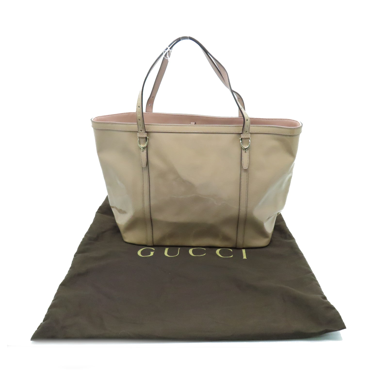 GUCCI 【激減優惠】漆皮皮革Shoulder Bag金扣肩背袋米色