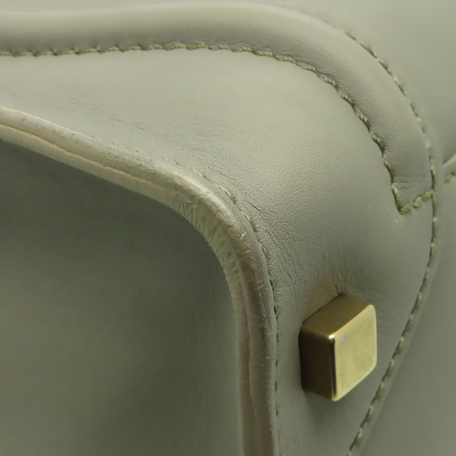 CELINE 牛皮皮革Mini Luggage金扣手挽袋灰色