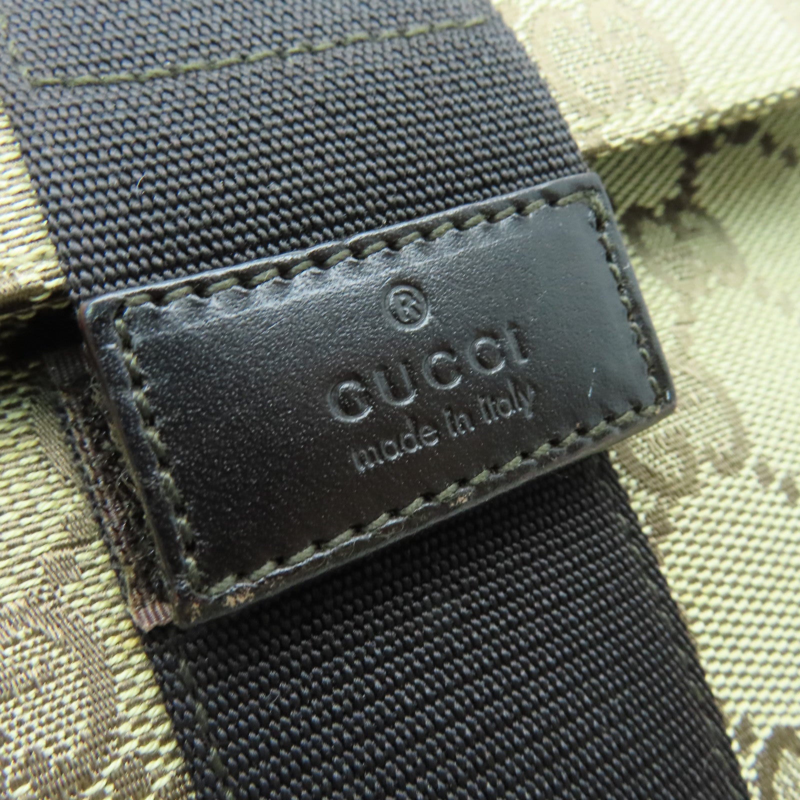 GUCCI Canvas Pouch Clutch Brown