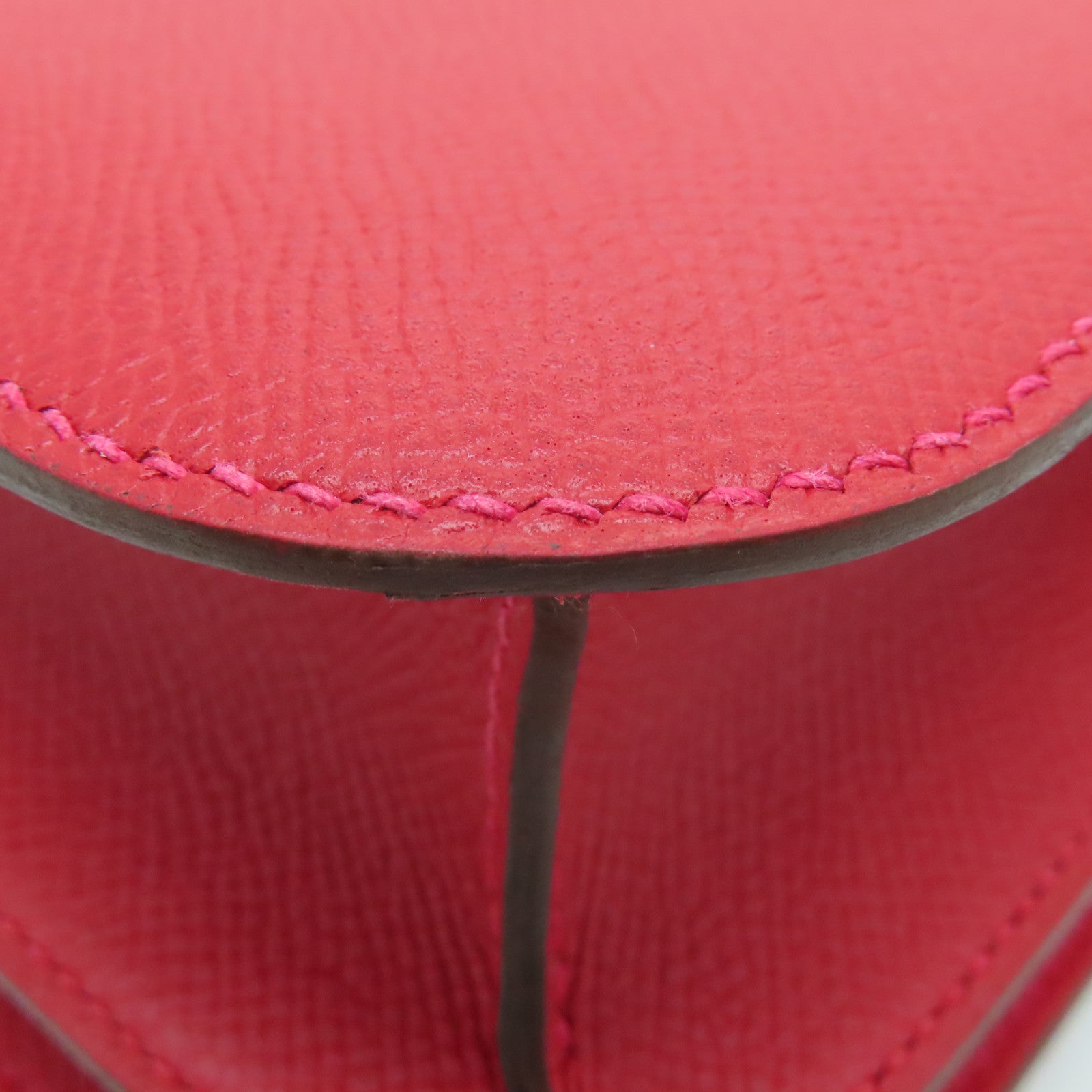 HERMES Veau Epsom皮革Constance 24金扣肩背袋Rouge Tomate红色