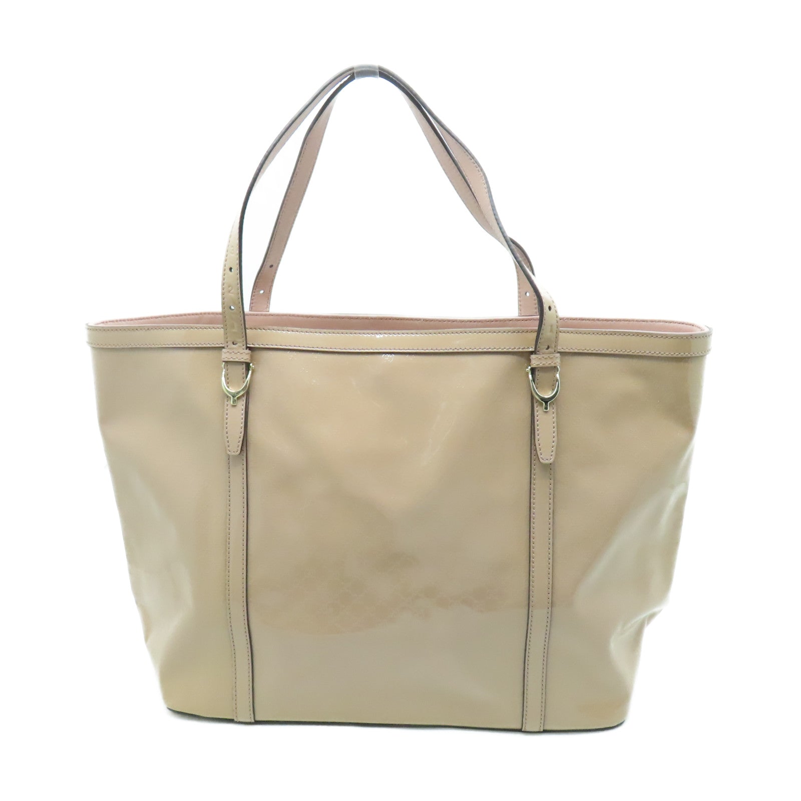 GUCCI 【激減優惠】漆皮皮革Shoulder Bag金扣肩背袋米色