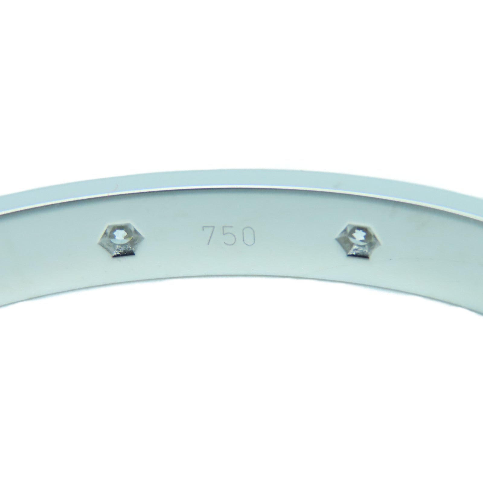 CARTIER 18K White Gold Love Bangle 10pcs Diamond Diamond Bangle Silver