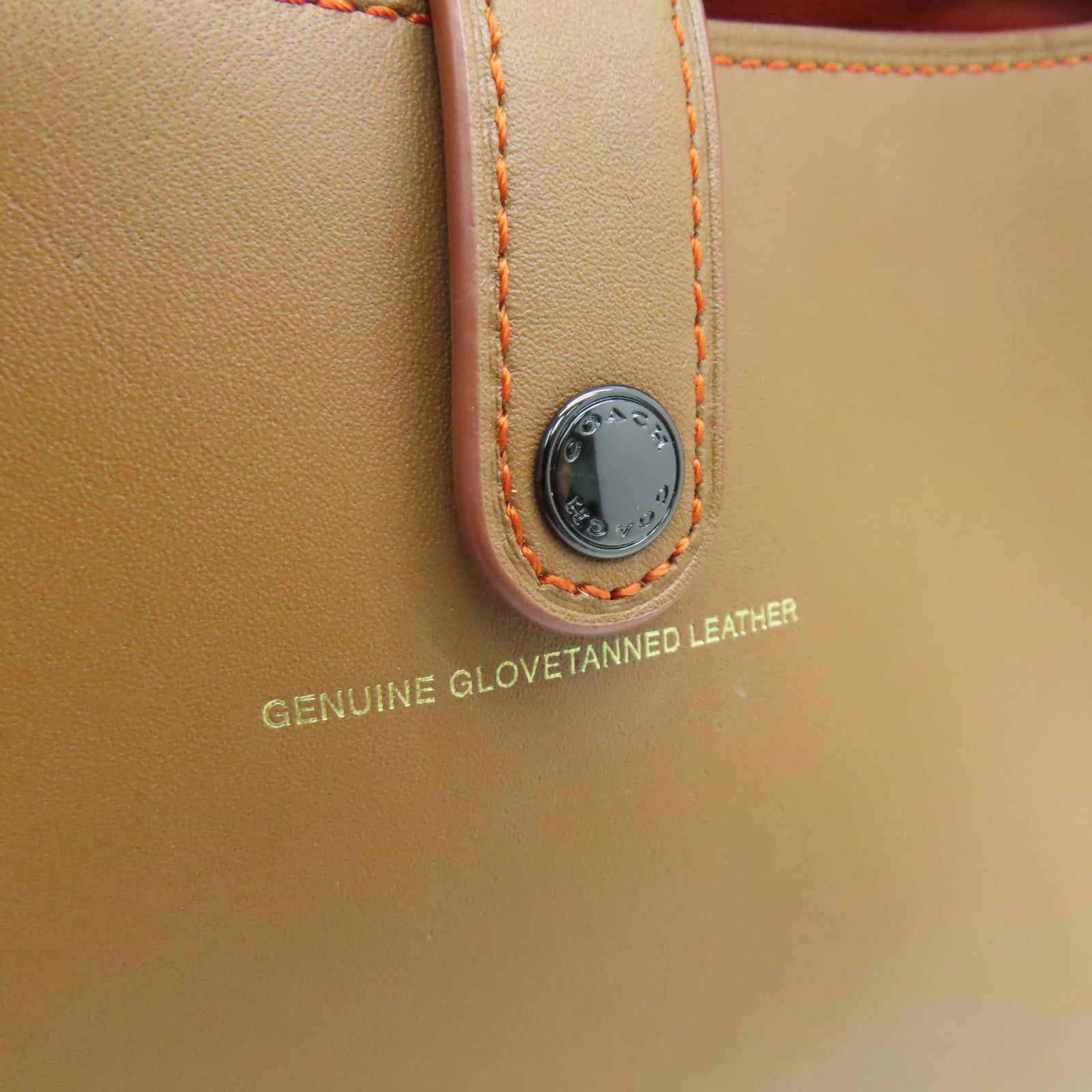 COACH 牛皮皮革Shoulder Bag銀扣肩背袋棕色