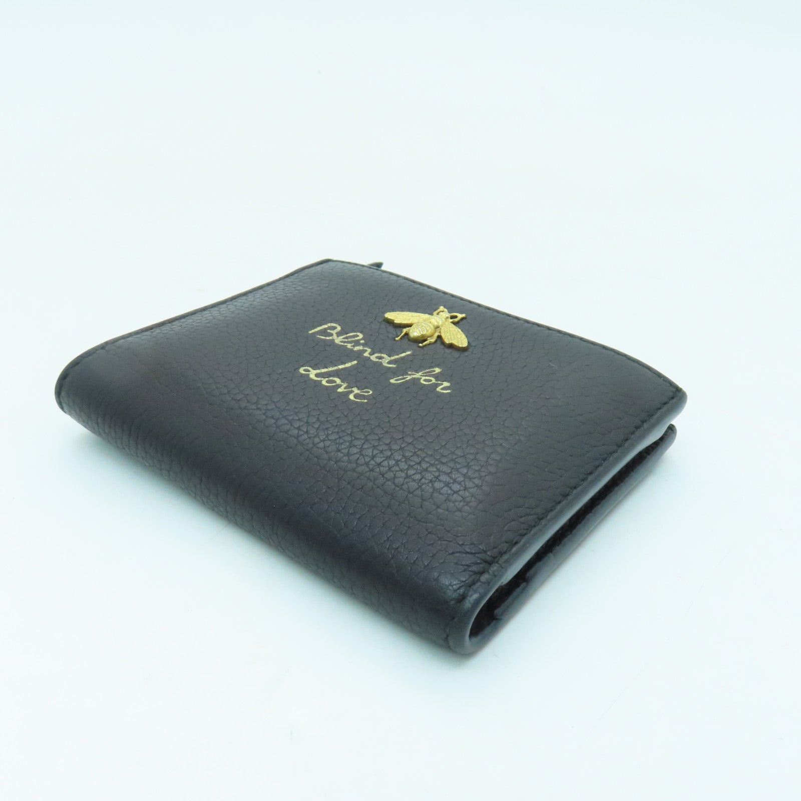 GUCCI 牛皮皮革Wallet金扣錢包黑色