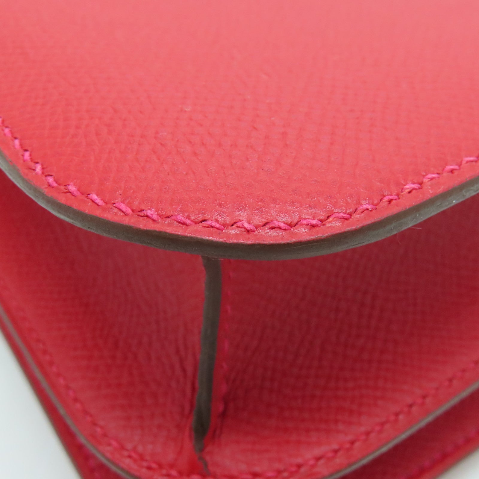 HERMES Veau Epsom皮革Constance 24金扣肩背袋Rouge Tomate红色
