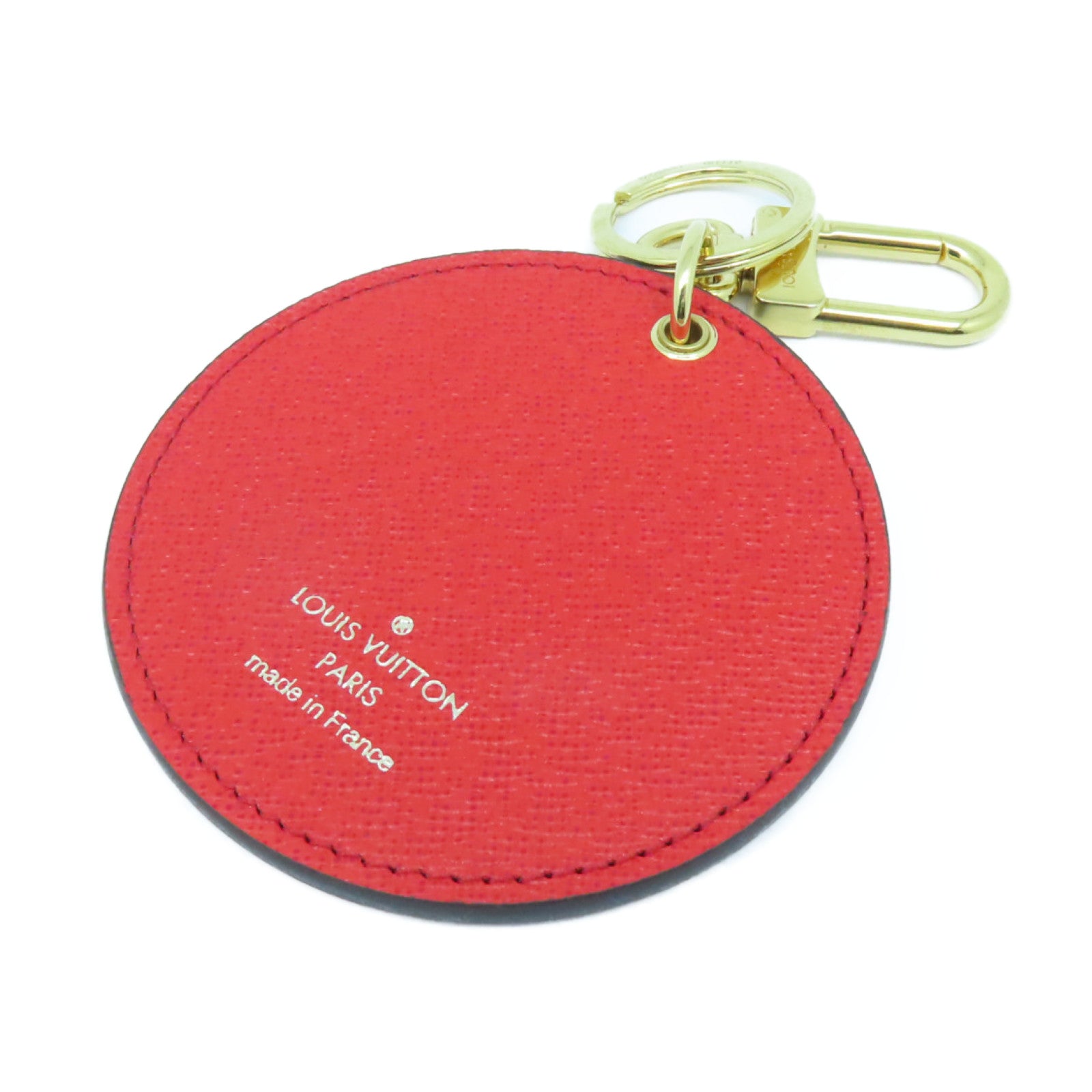 LOUIS VUITTON Monogram Key Ring金扣鎖匙圈啡色/紅色