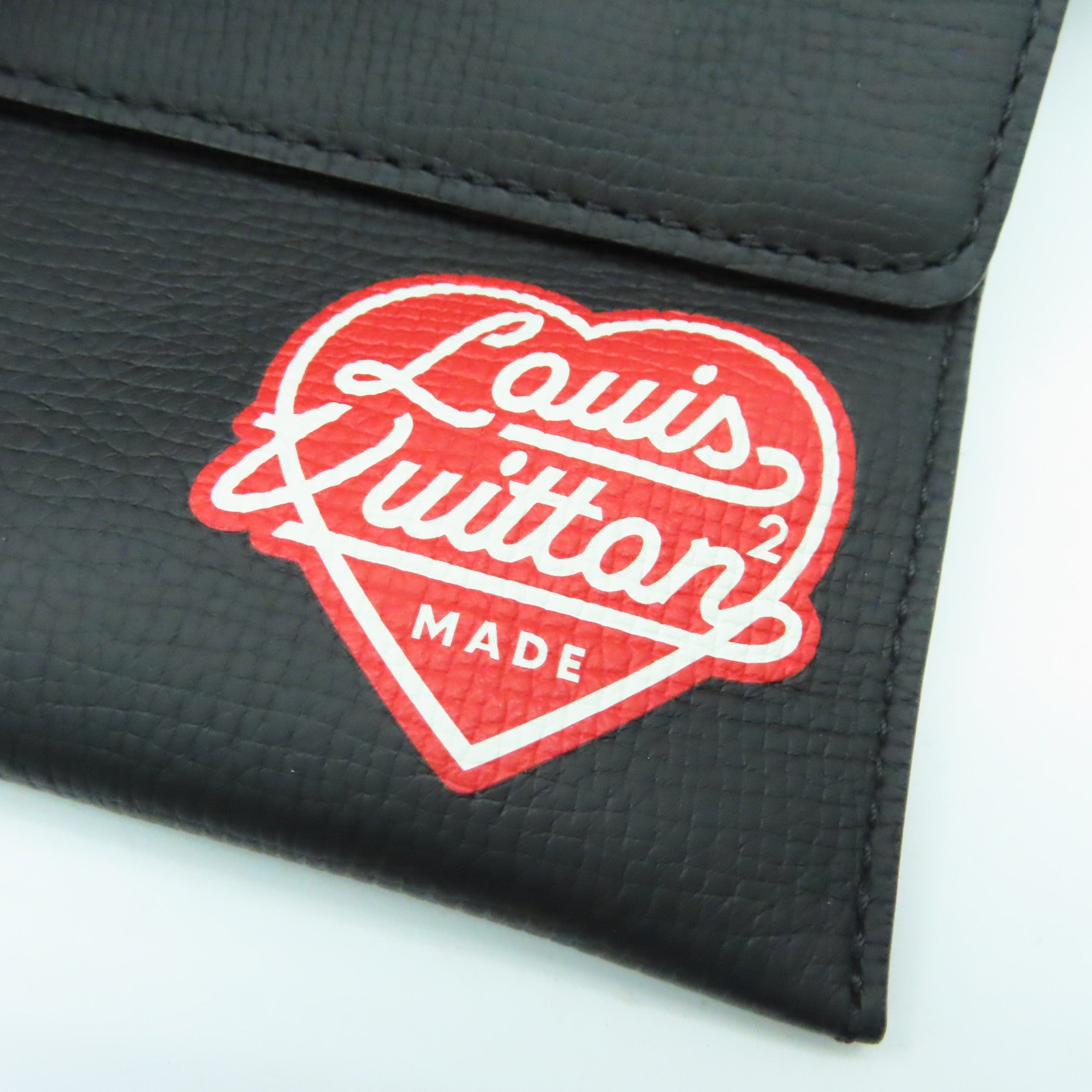 LOUIS VUITTON Monogram Denim/Taurillon皮革Trio Pouch银扣肩背袋黑色