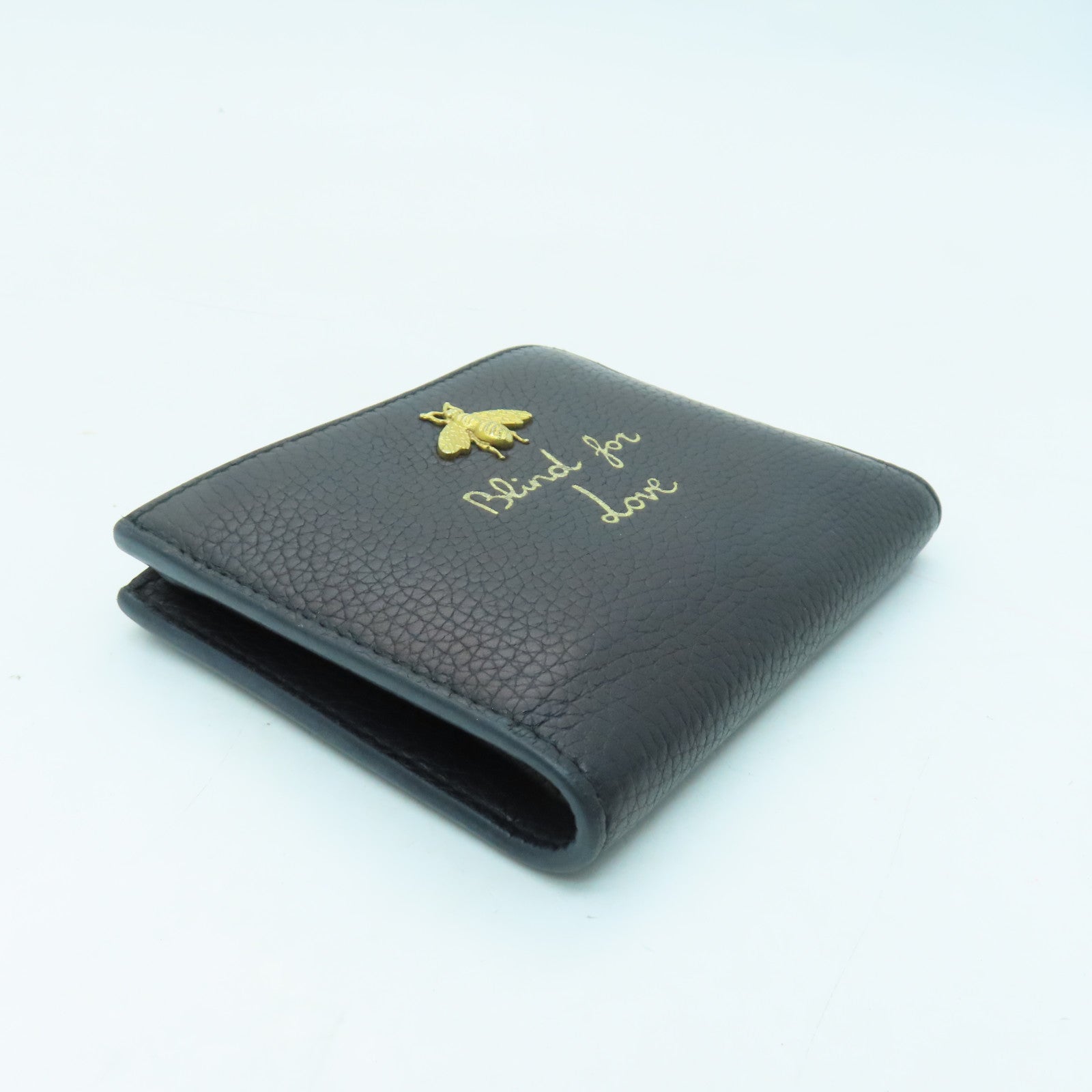 GUCCI 牛皮皮革Wallet金扣錢包黑色