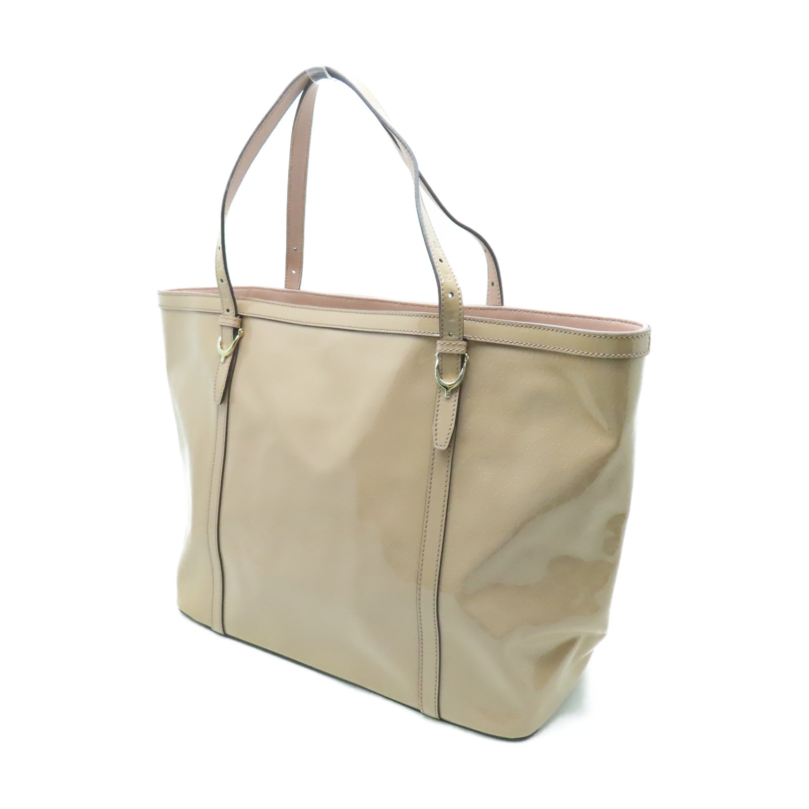 GUCCI 【激減優惠】漆皮皮革Shoulder Bag金扣肩背袋米色