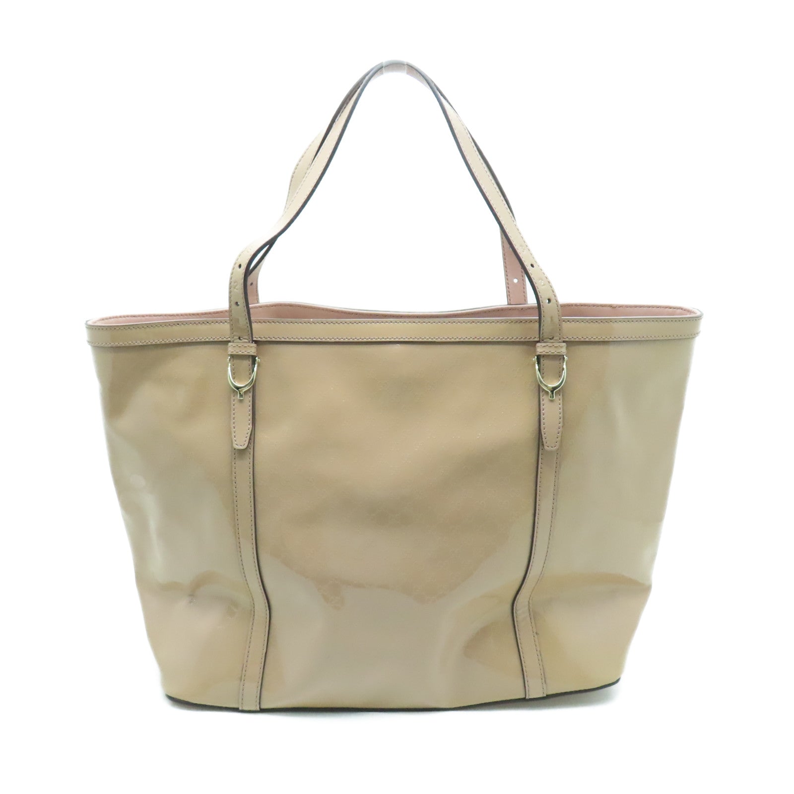 GUCCI 【激減優惠】漆皮皮革Shoulder Bag金扣肩背袋米色