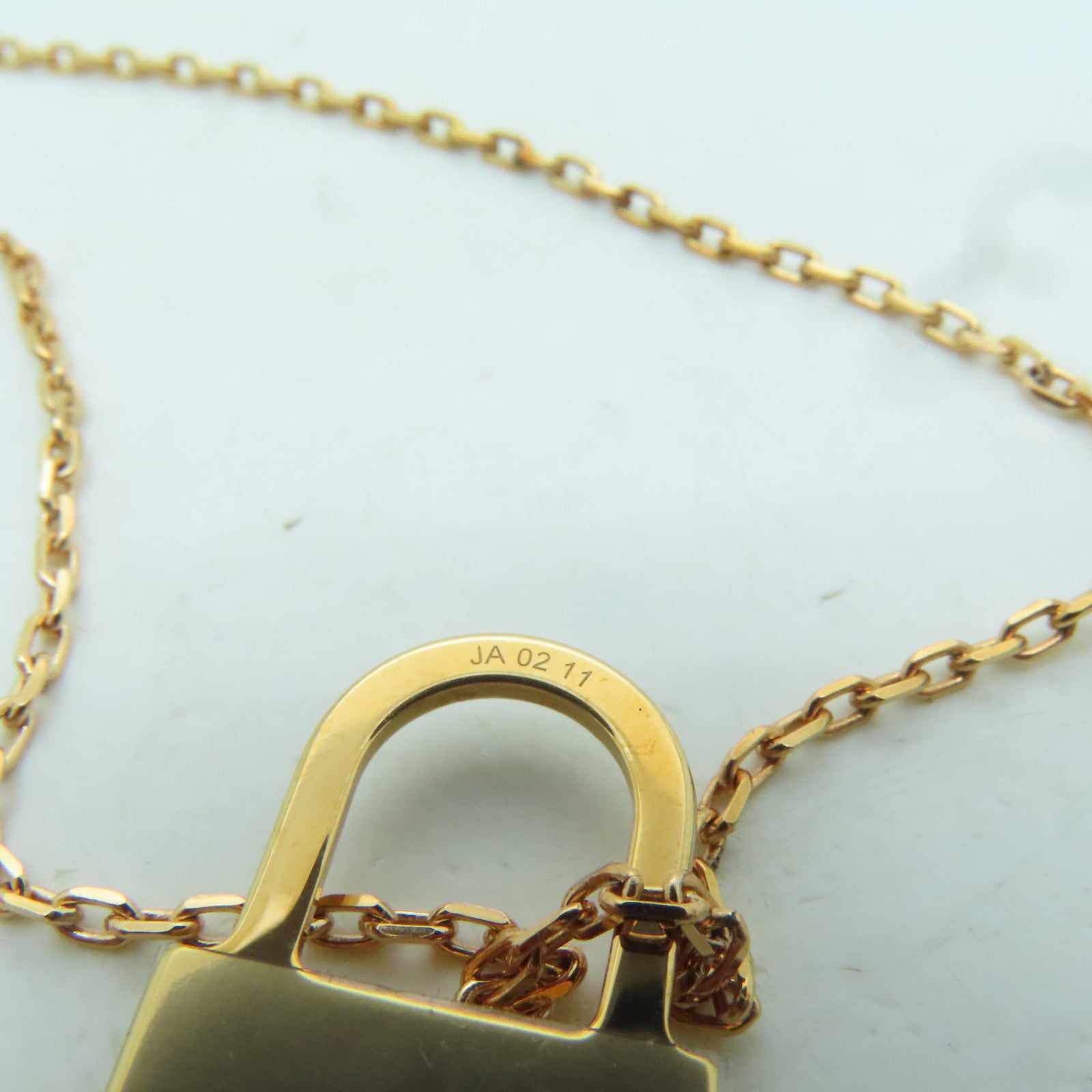 HERMES Swift皮革O Kelly Necklace項鍊玫瑰金/黑色