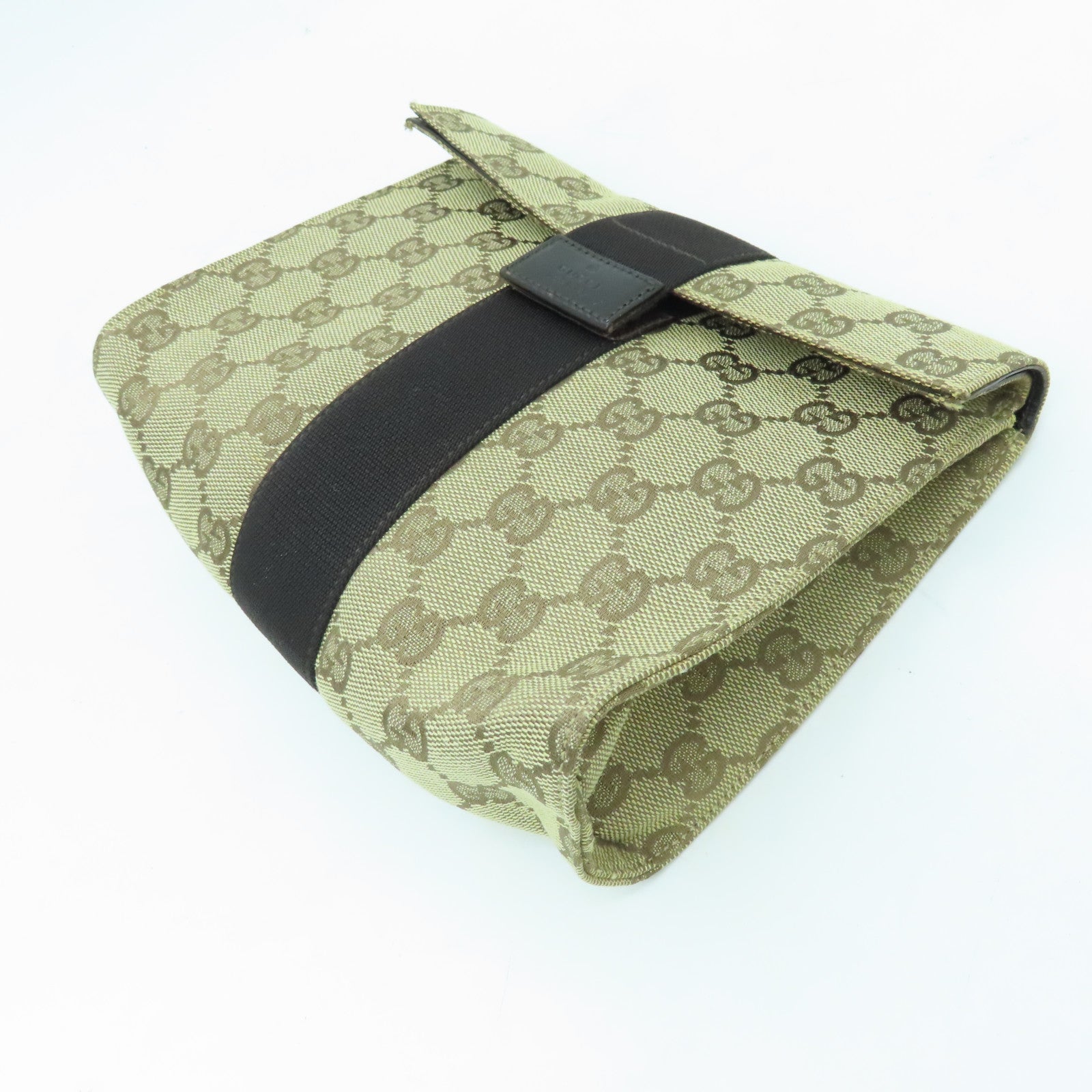 GUCCI Canvas Pouch Clutch Brown