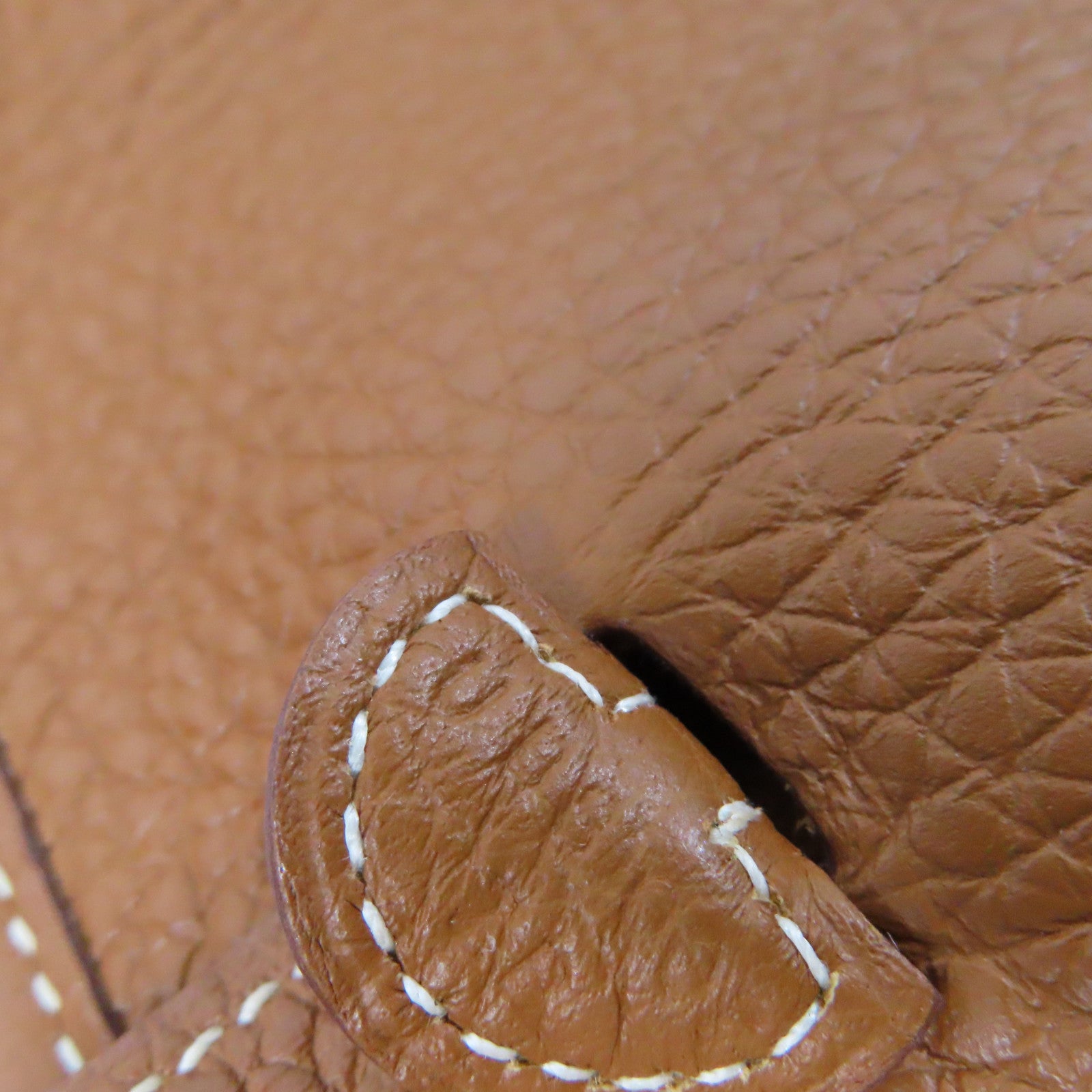 HERMES Clemence皮革Evelyne TPM銀扣肩背袋Gold經典駝色