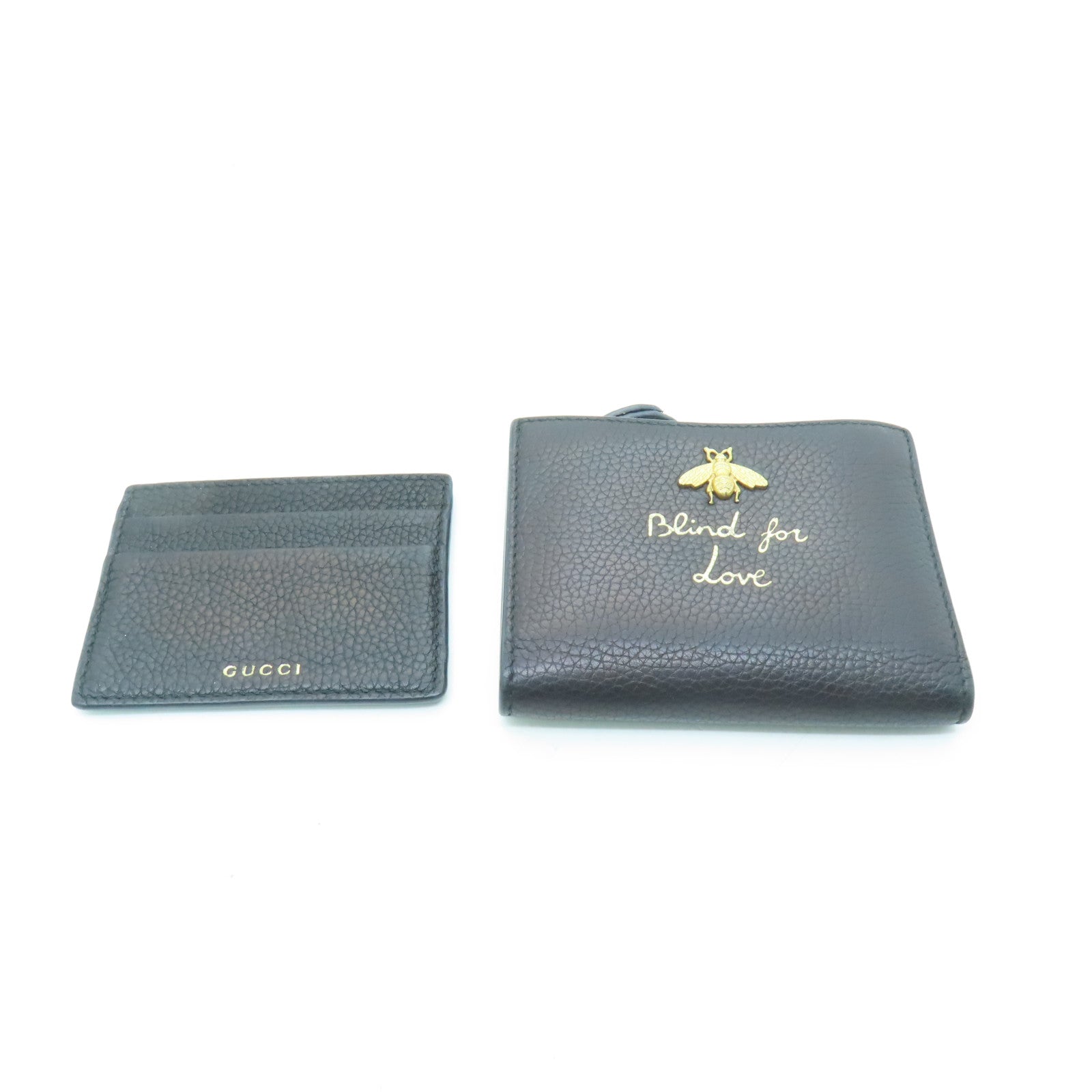 GUCCI 牛皮皮革Wallet金扣錢包黑色