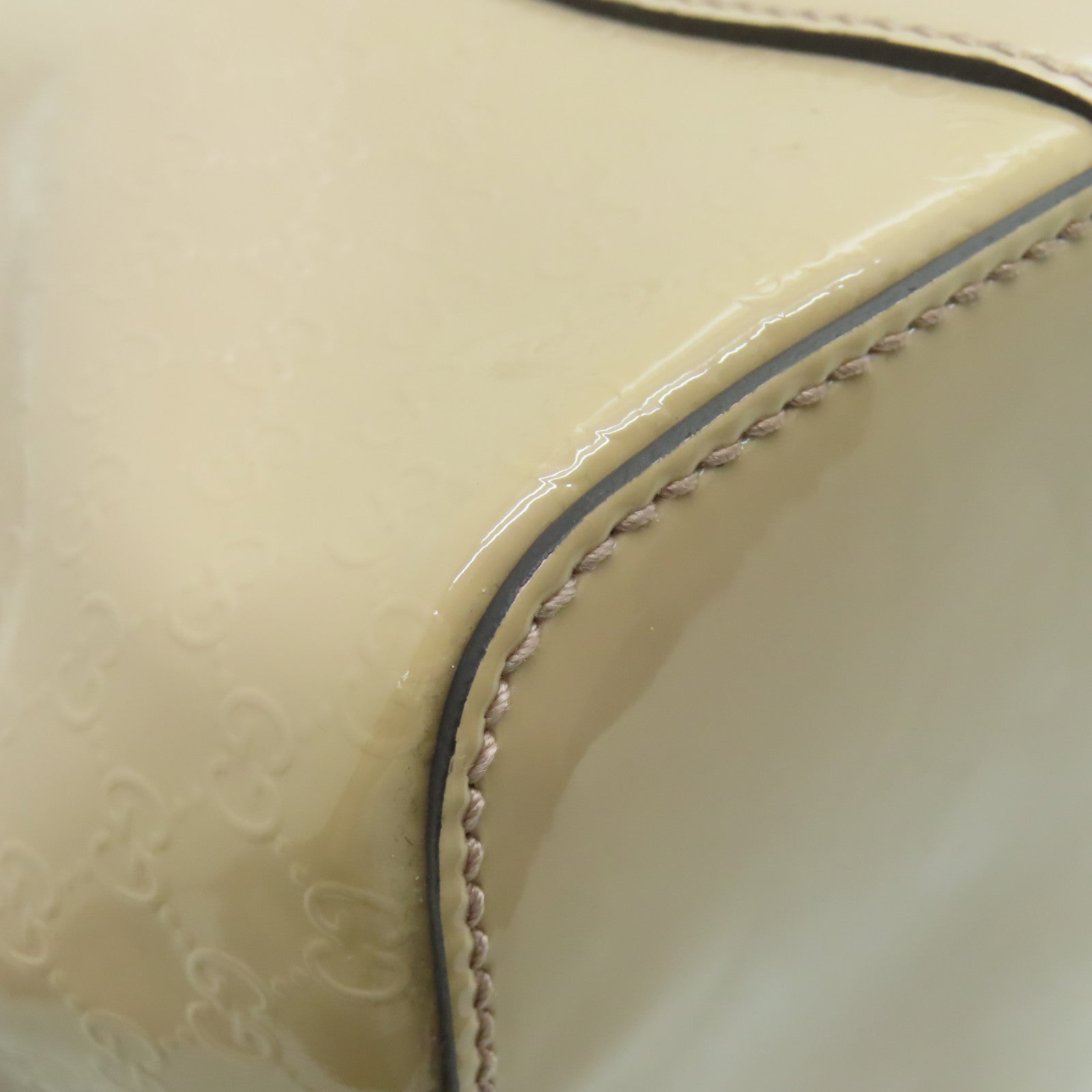 GUCCI 【激減優惠】漆皮皮革Shoulder Bag金扣肩背袋米色