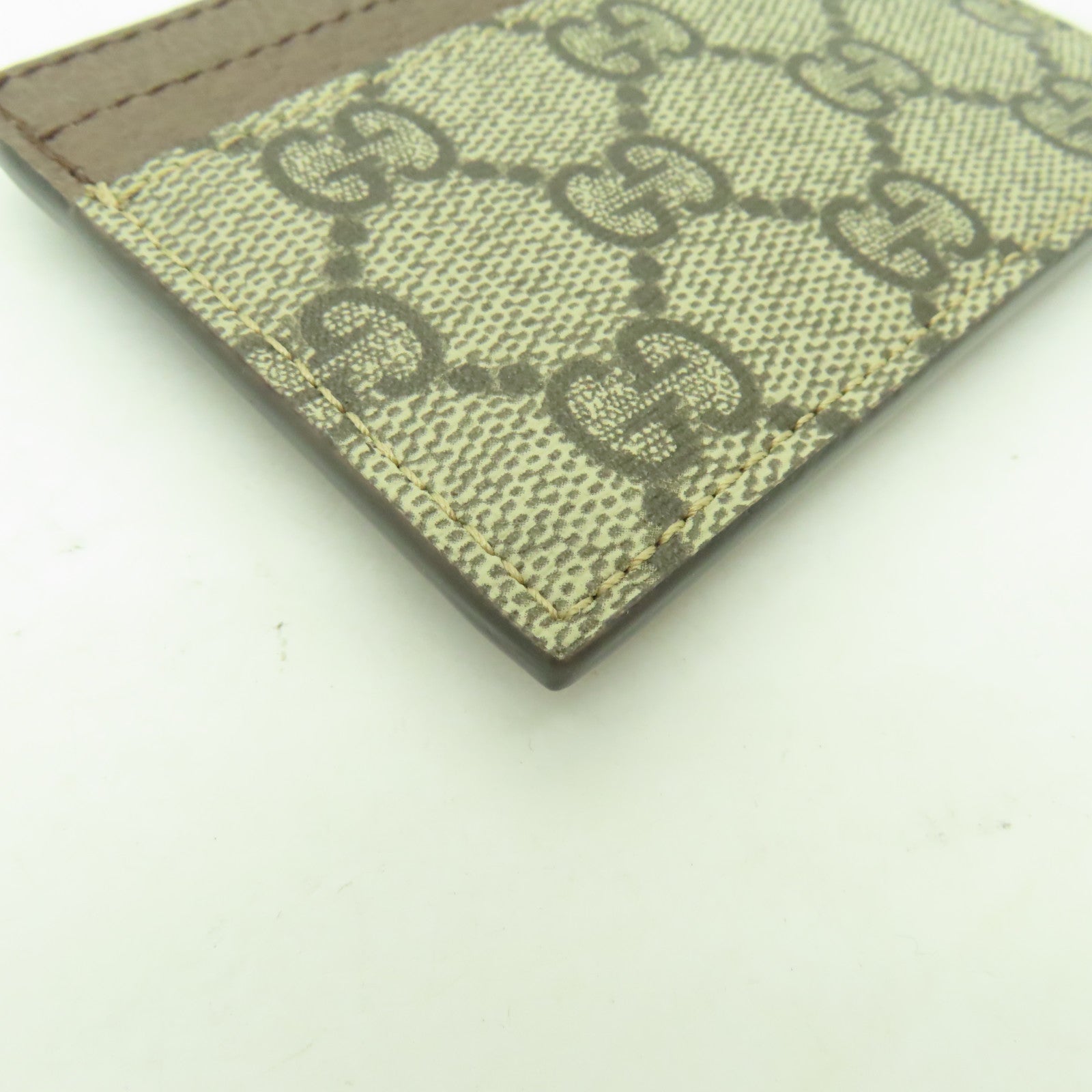 GUCCI 塗層帆布Ophidia GG Card Case金扣卡片套棕色