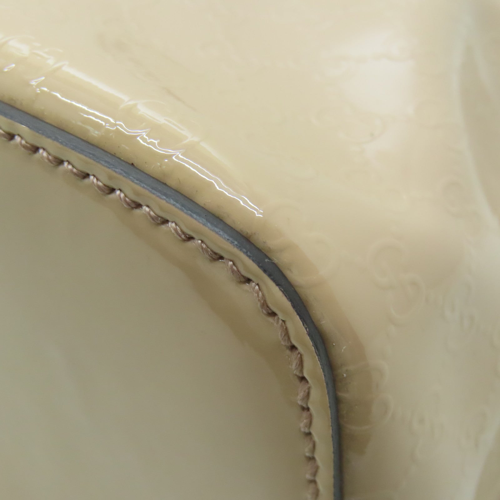 GUCCI 【激減優惠】漆皮皮革Shoulder Bag金扣肩背袋米色