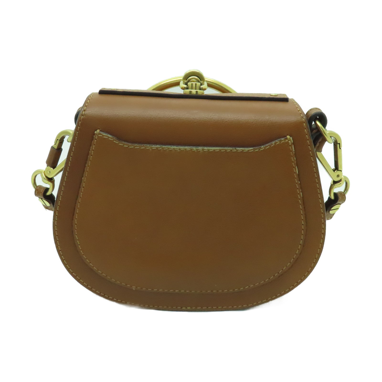 Chloe 牛皮/麂皮皮革Shoulder Bag金扣肩背袋啡色