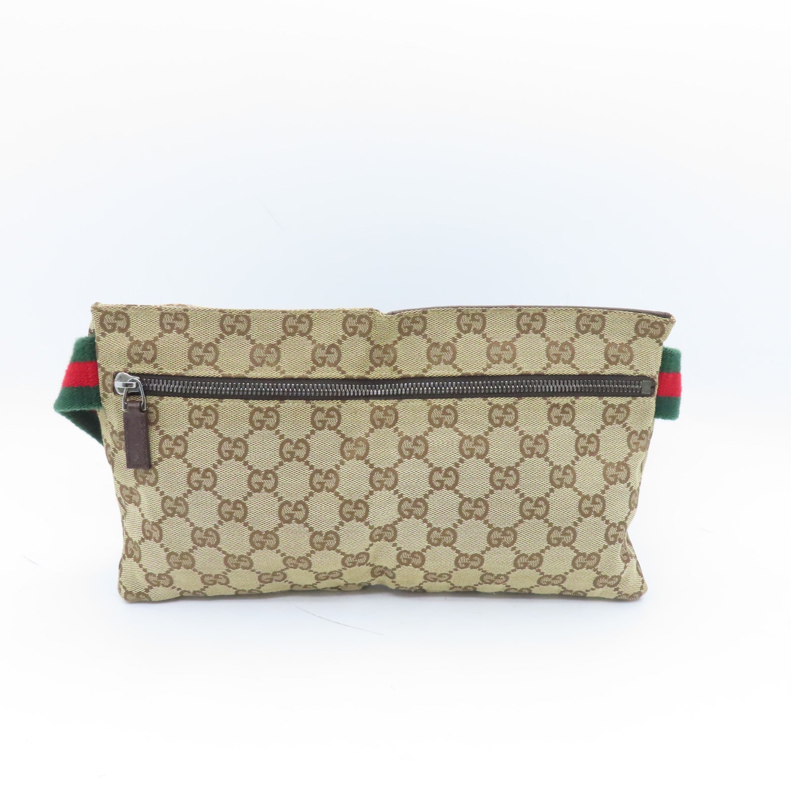 GUCCI 帆布Waist Bag銀扣腰包啡色