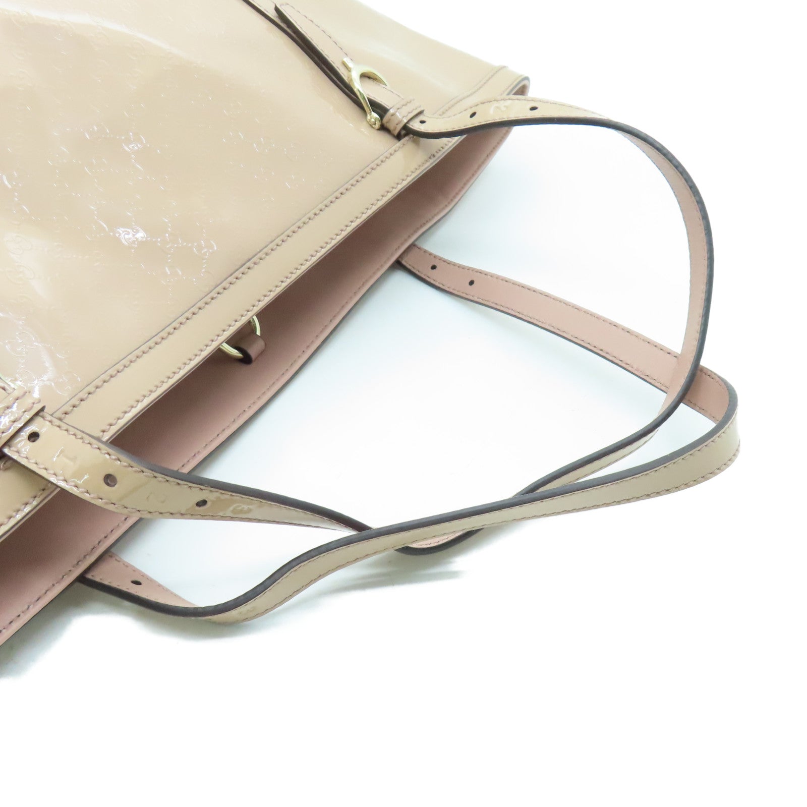GUCCI 【激減優惠】漆皮皮革Shoulder Bag金扣肩背袋米色