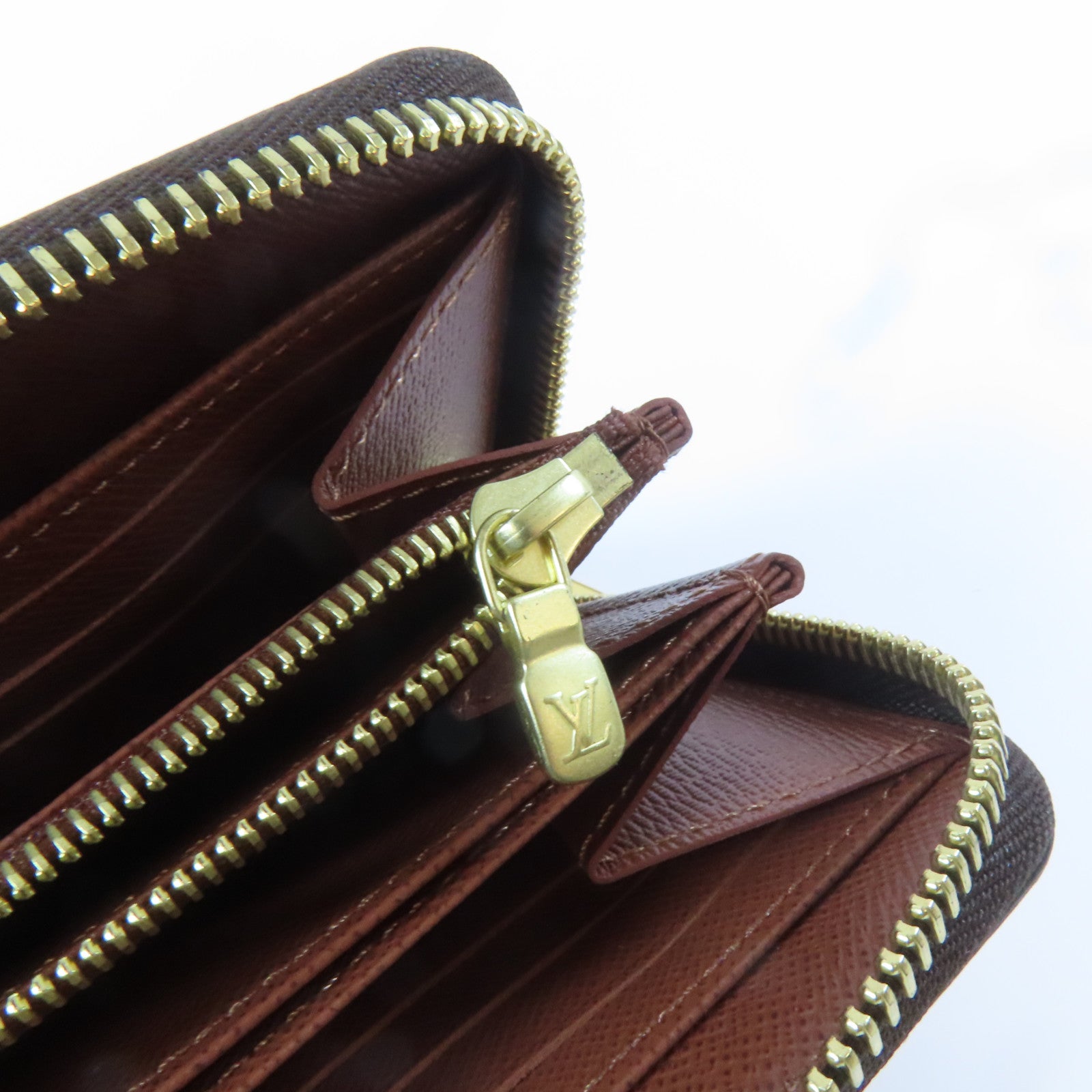 LOUIS VUITTON Monogram Zippy Wallet金扣長錢包啡色